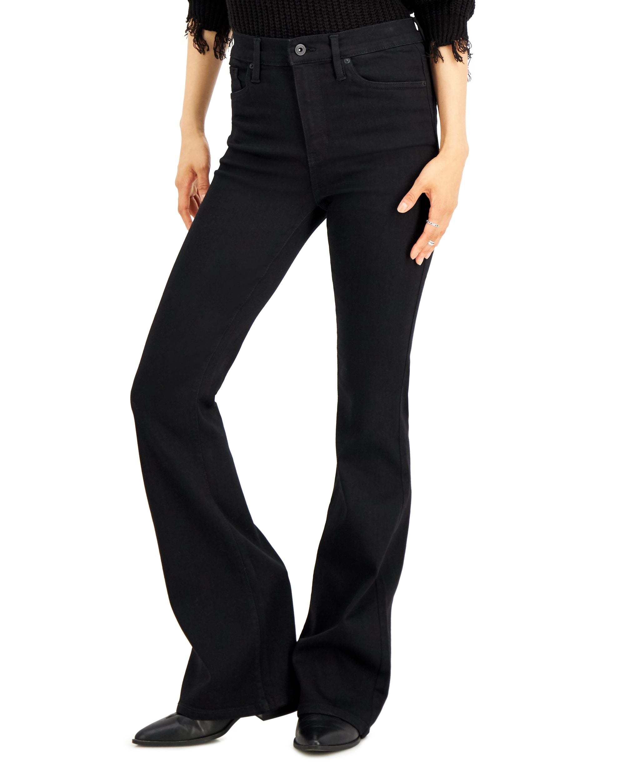 Juniors' High Rise Flare Jeans