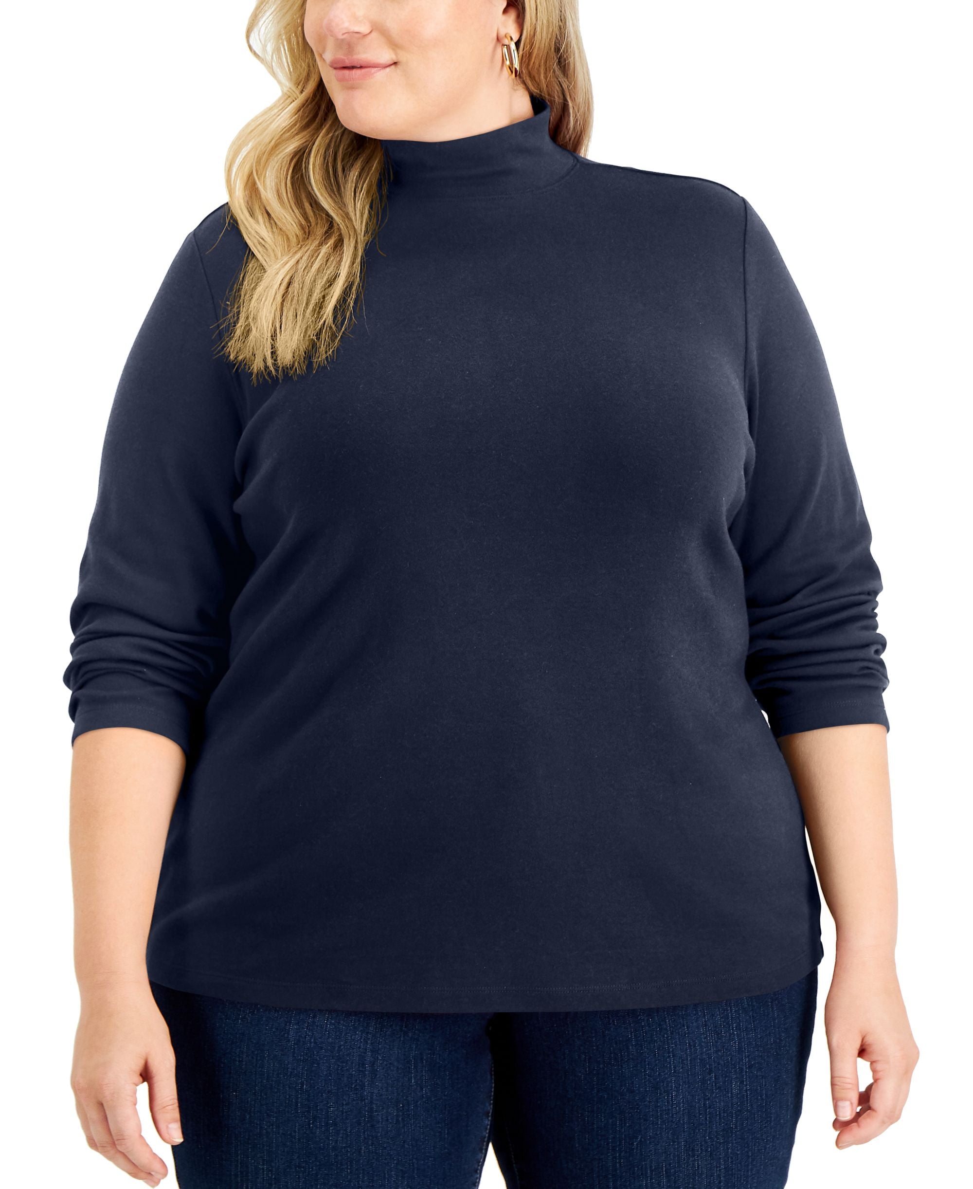 Plus Size Mock-Neck Top