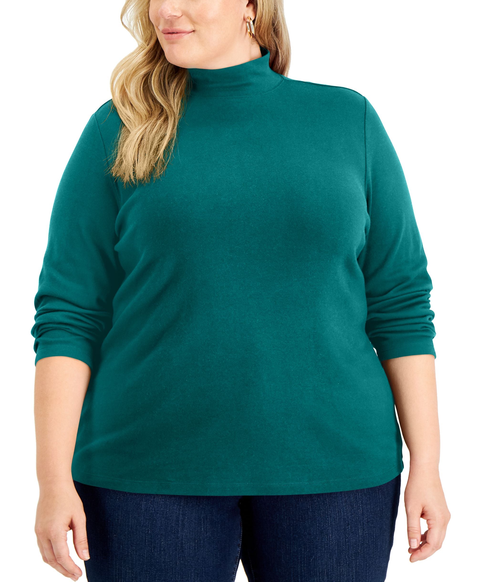 Plus Size Mock-Neck Top