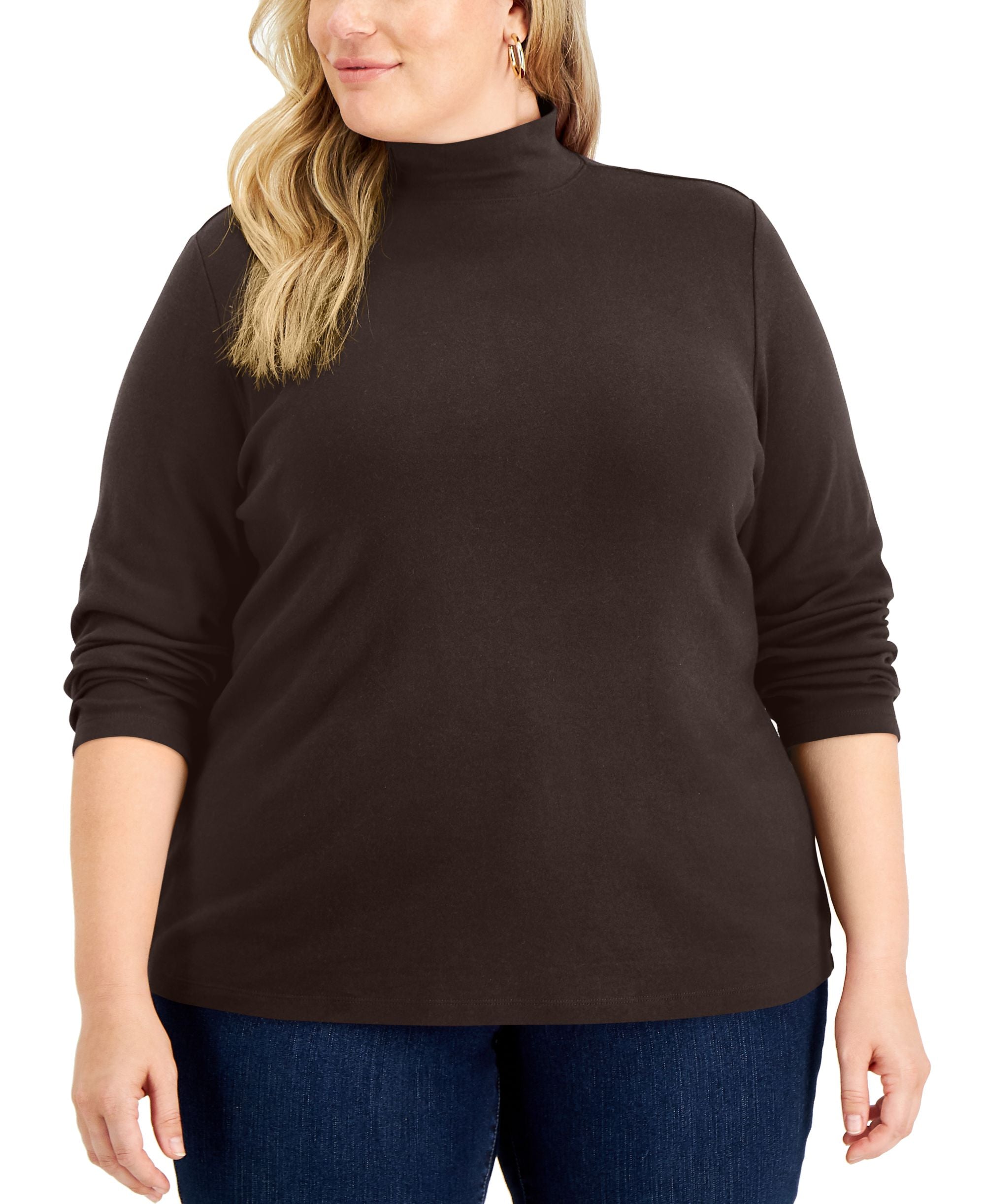 Plus Size Mock-Neck Top