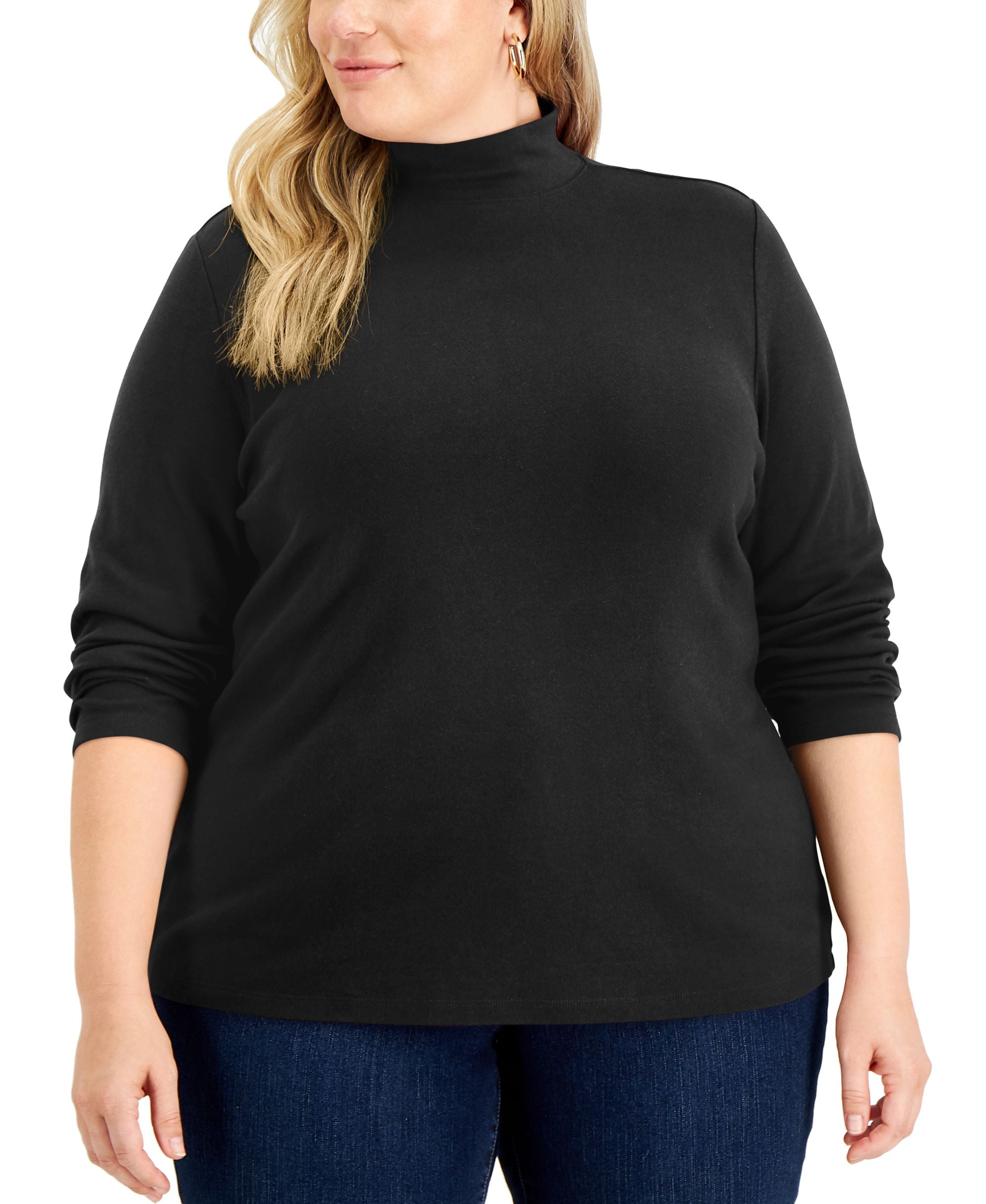 Plus Size Mock-Neck Top