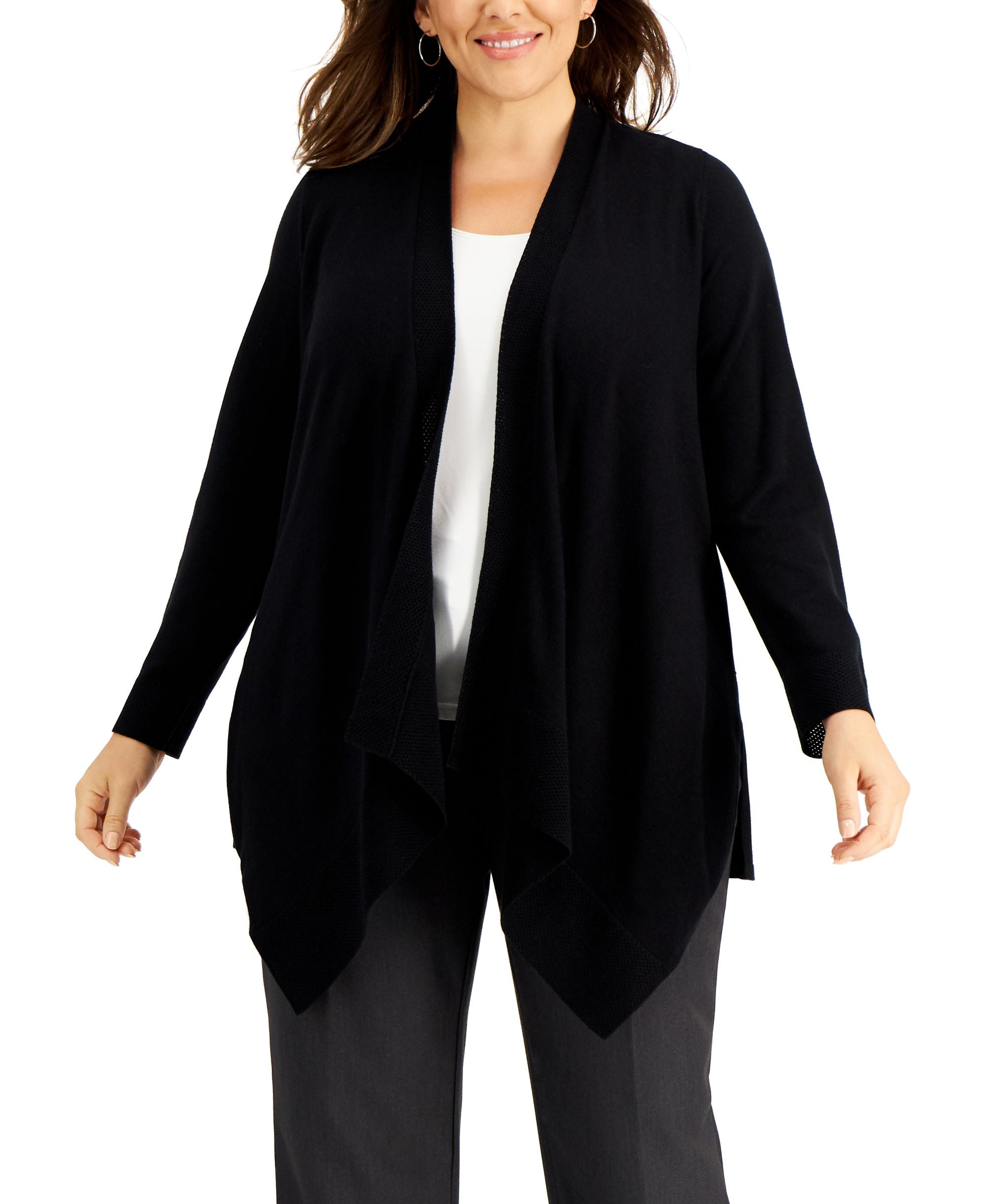Plus Size Open-Front Cardigan