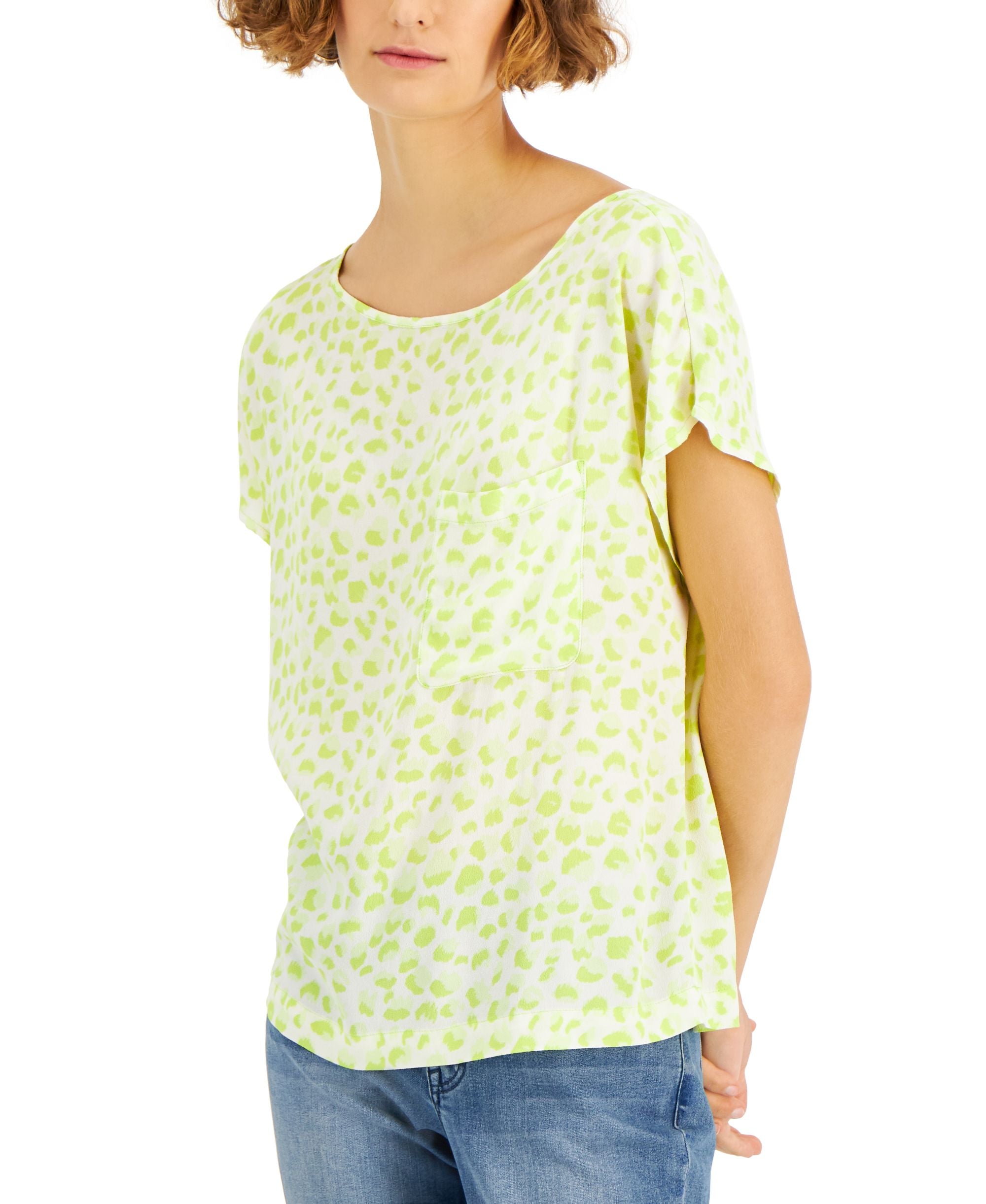 Style & Co Animal Print Woven Blouse