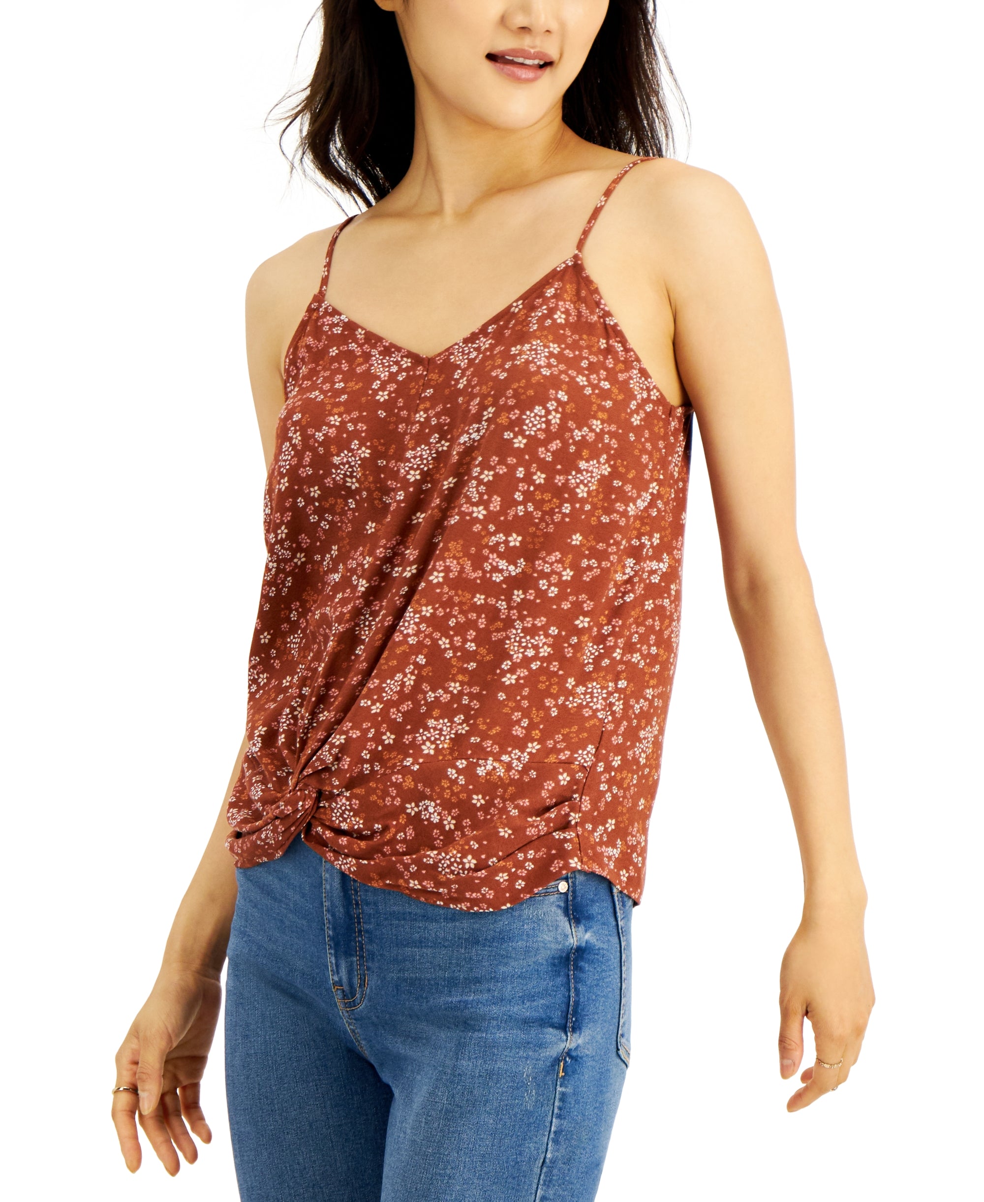Juniors' Knot-Front Camisole