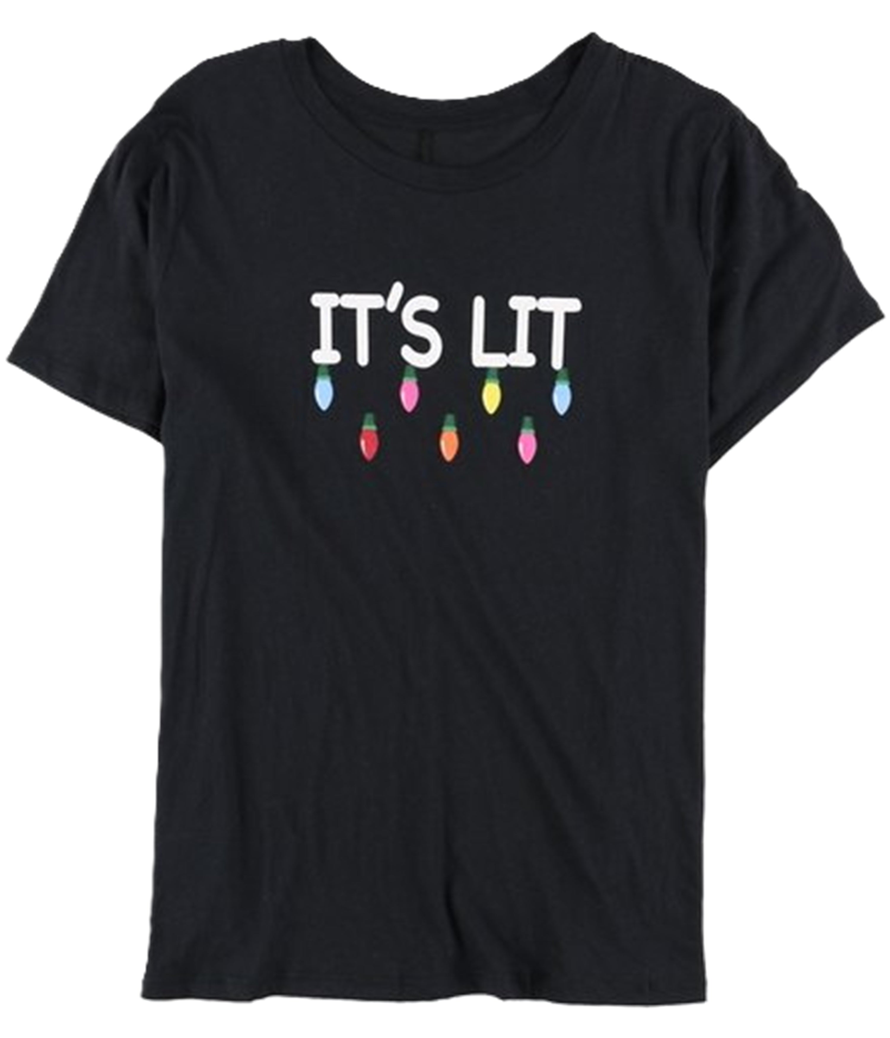 Carbon Copy Womens It's Lit Graphic T-Shirt Black M