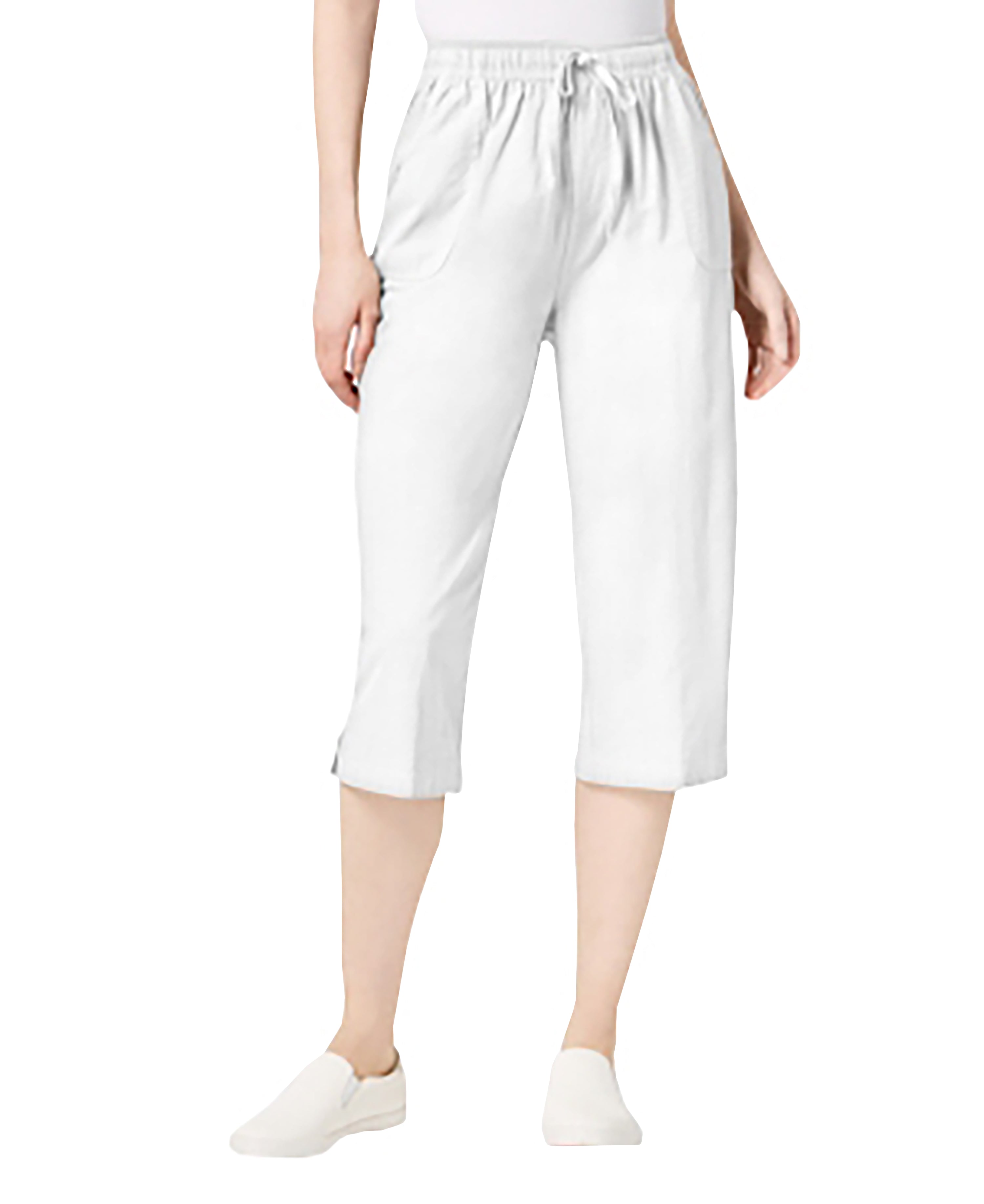 Karen Scott Cotton Drawstring Capri Pants