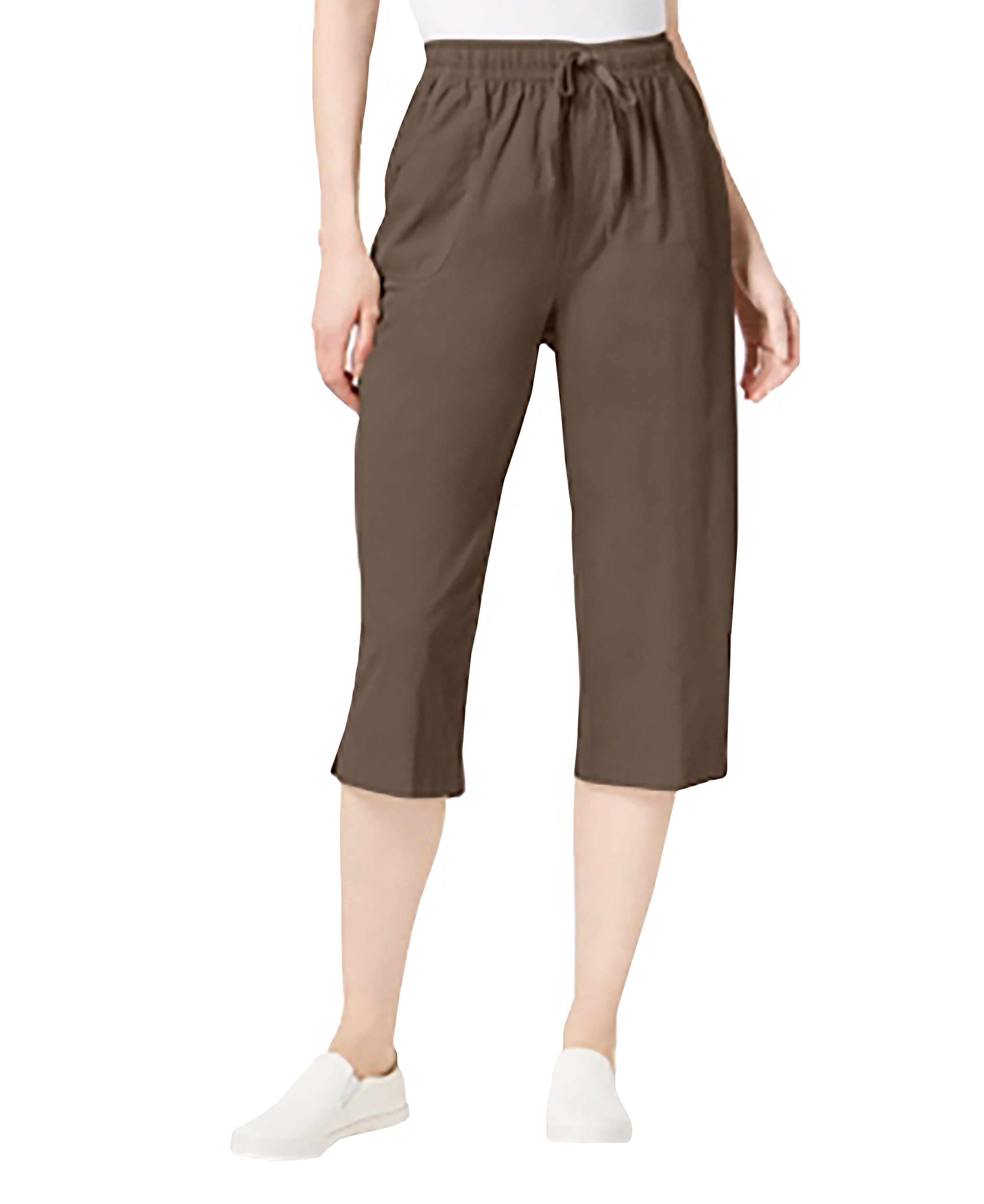 Karen Scott Cotton Drawstring Capri Pants