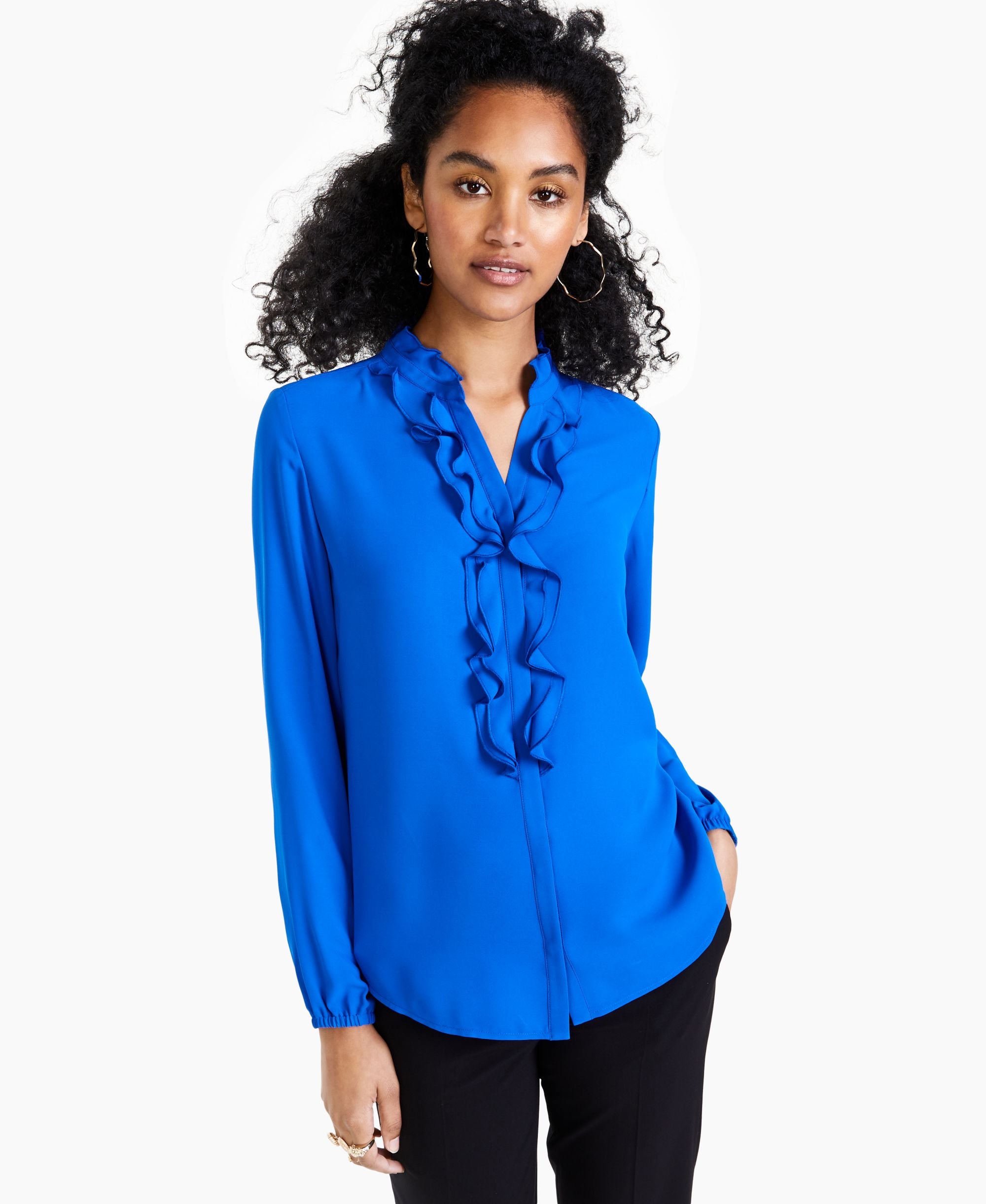 Bar III Ruffled Blouse