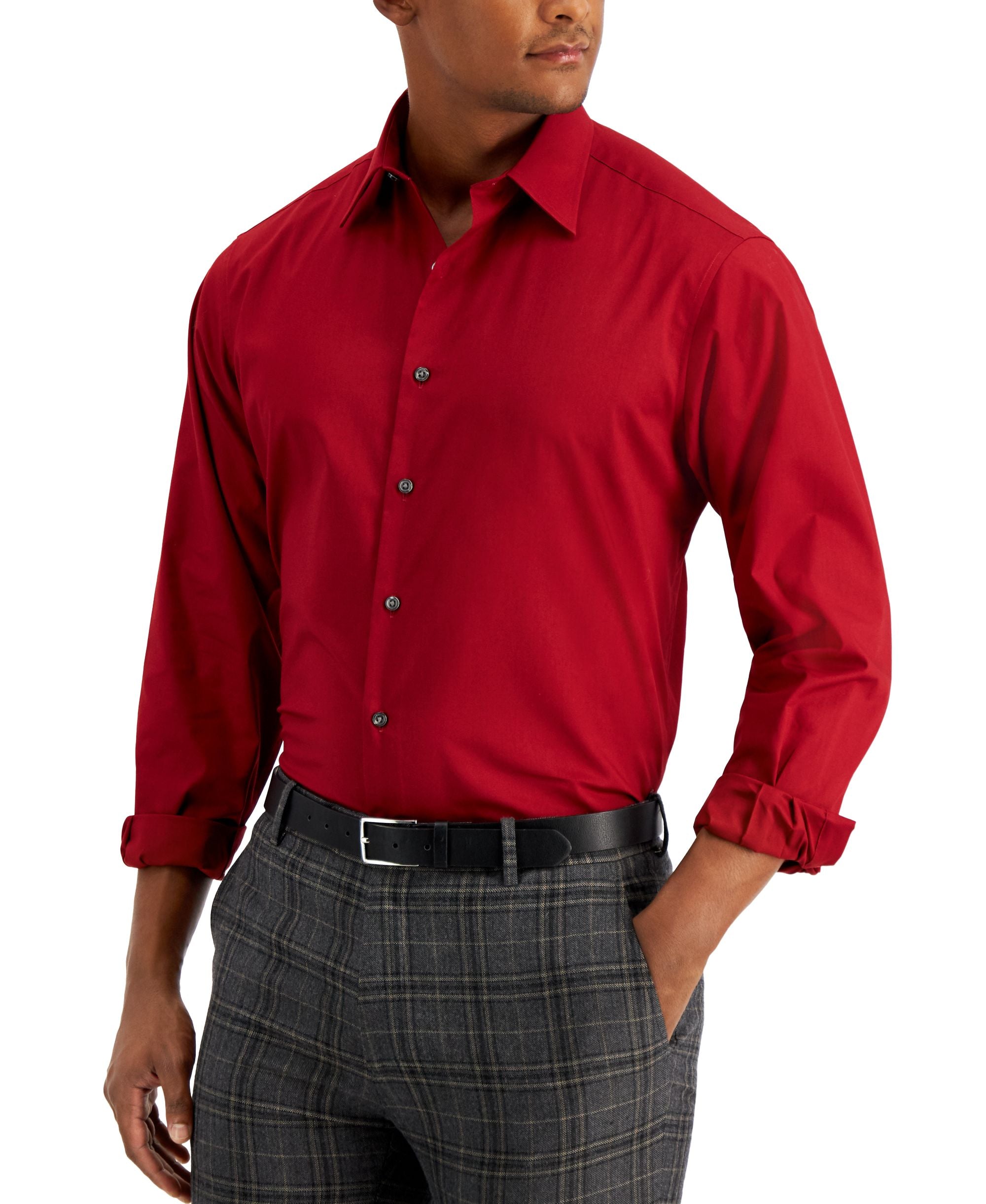 Club Room Mens Regular Fit Solid Dress Shirt