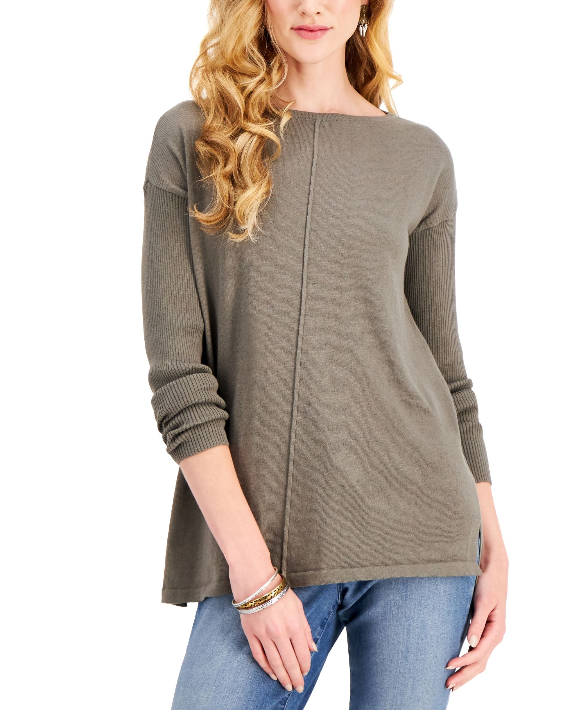 Style & Co Petite Seam Front Sweater
