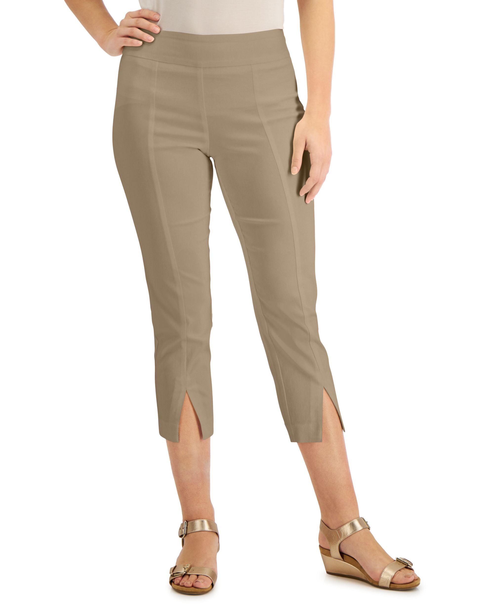 JM Collection Split Hem Capri Pants