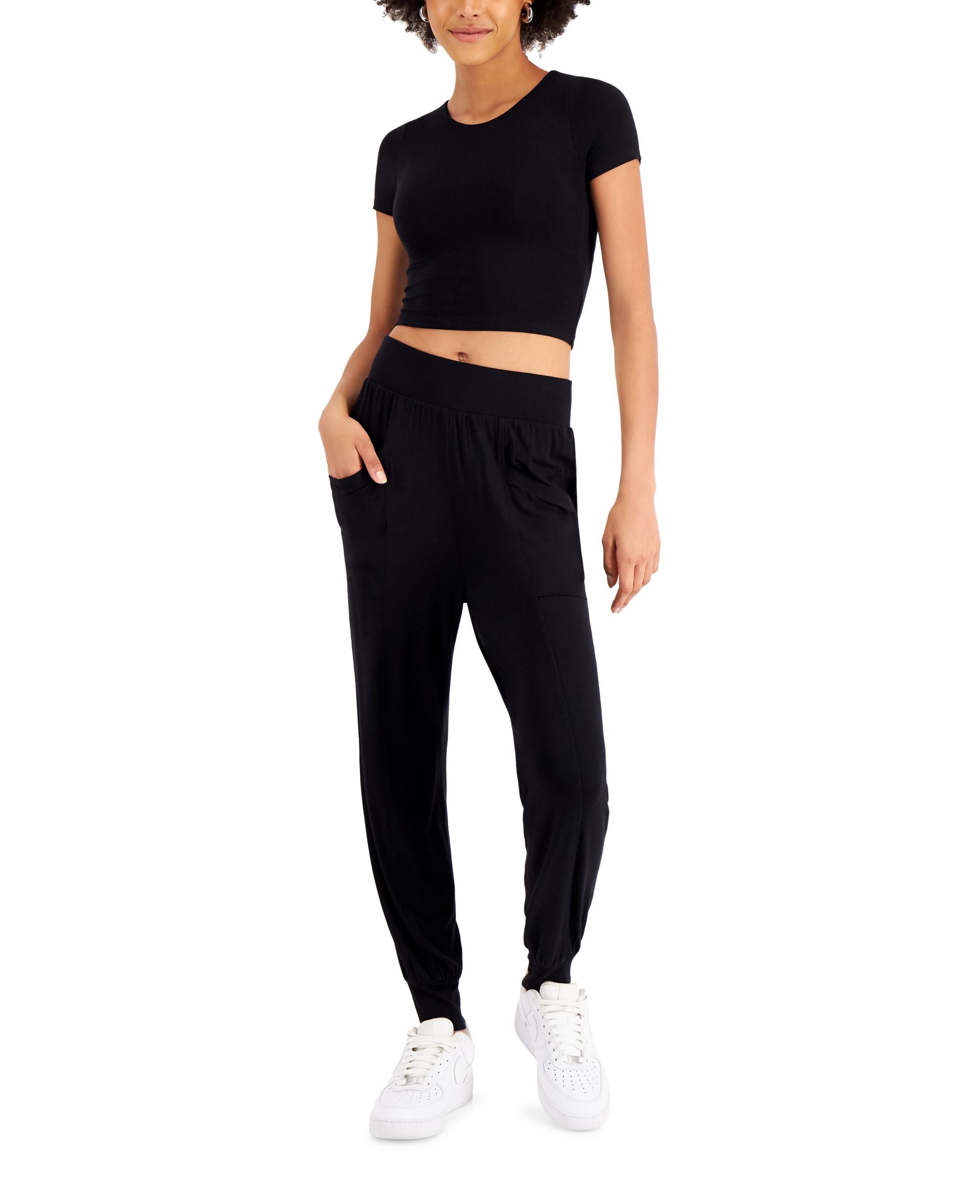 Bar III Crepe Knit Joggers