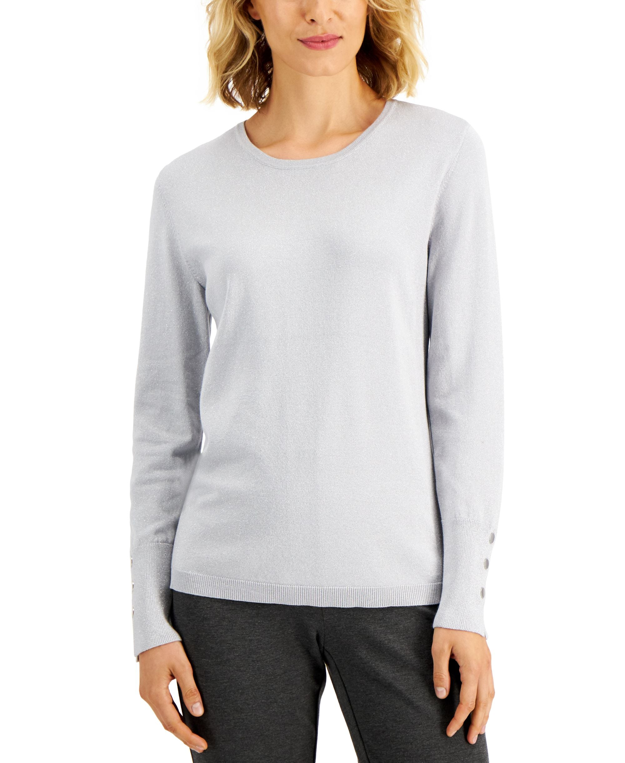 JM Collection Petite Rivet Detail Sweater