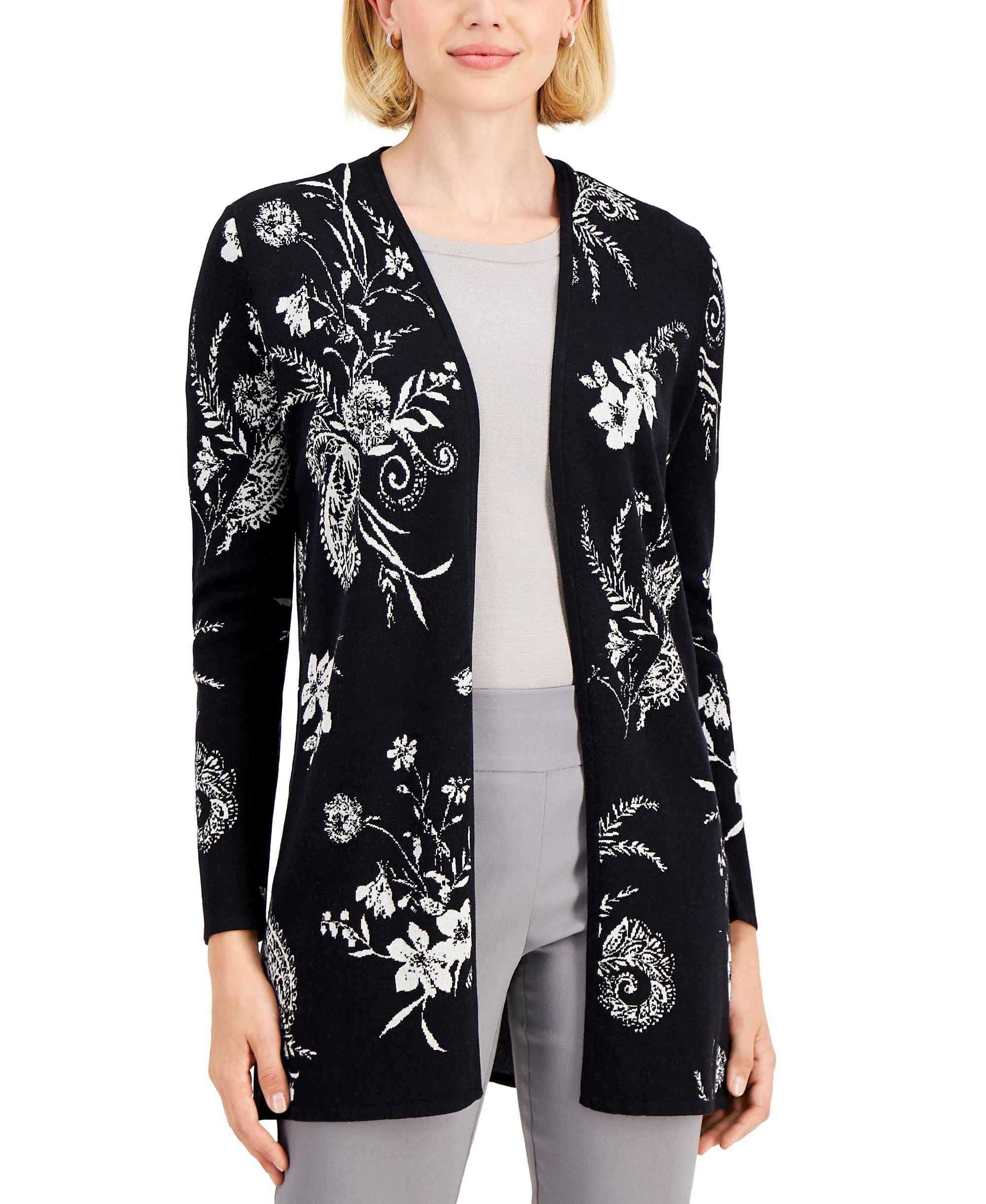 JM Collection Petite Floral Print Cardigan