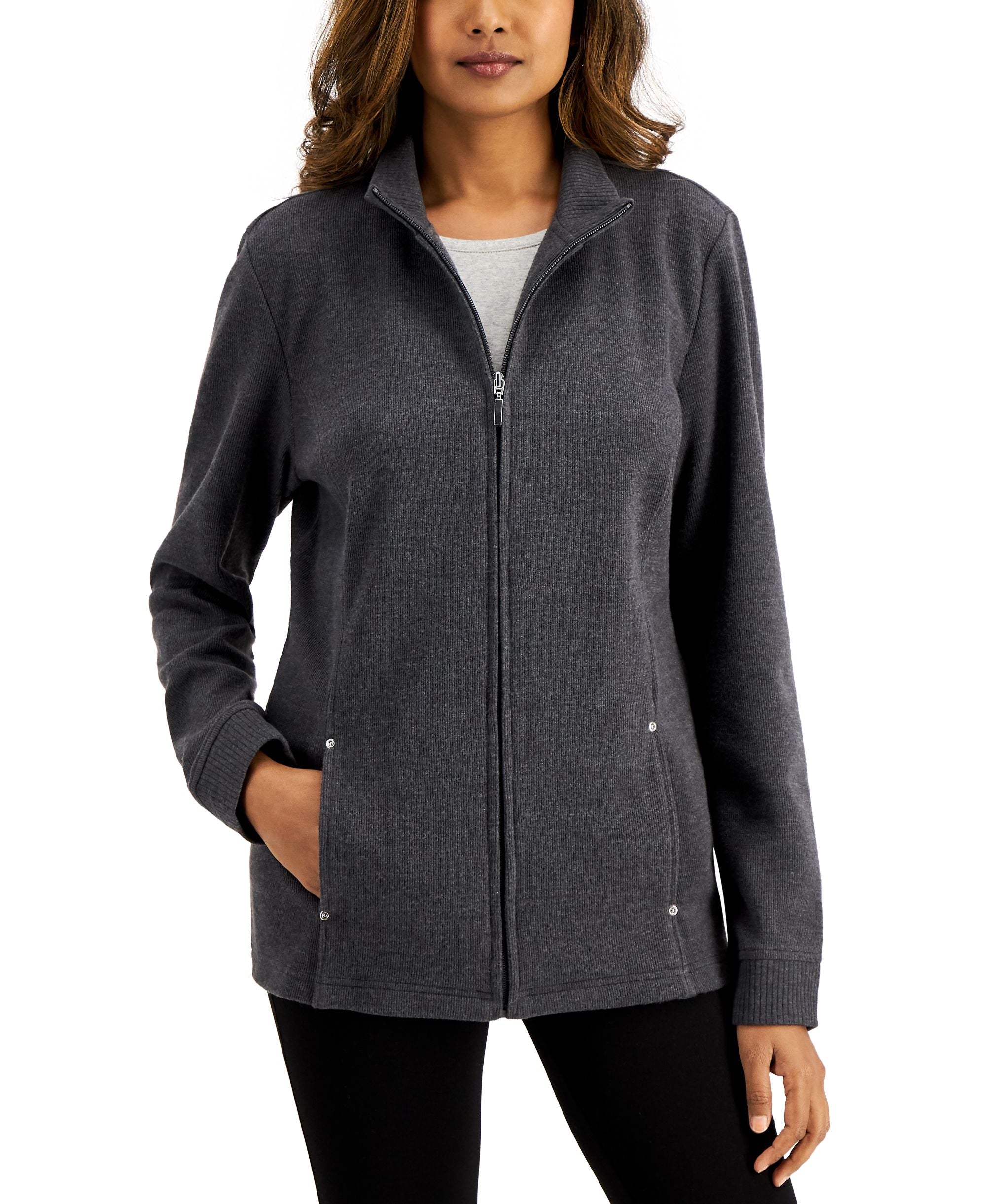 Karen Scott Mock Neck Jacket