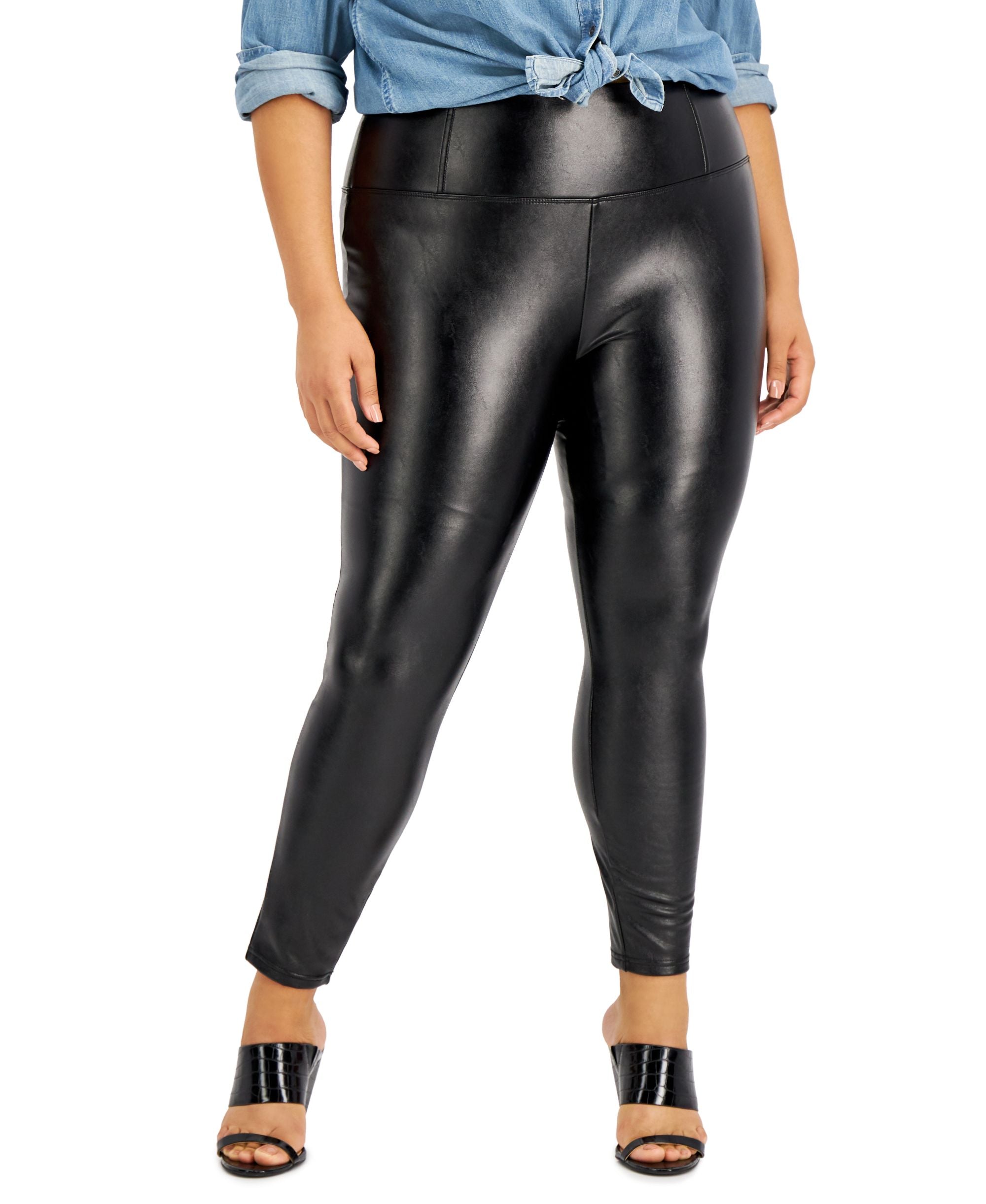 Trendy Plus Size Faux-Leather Leggings