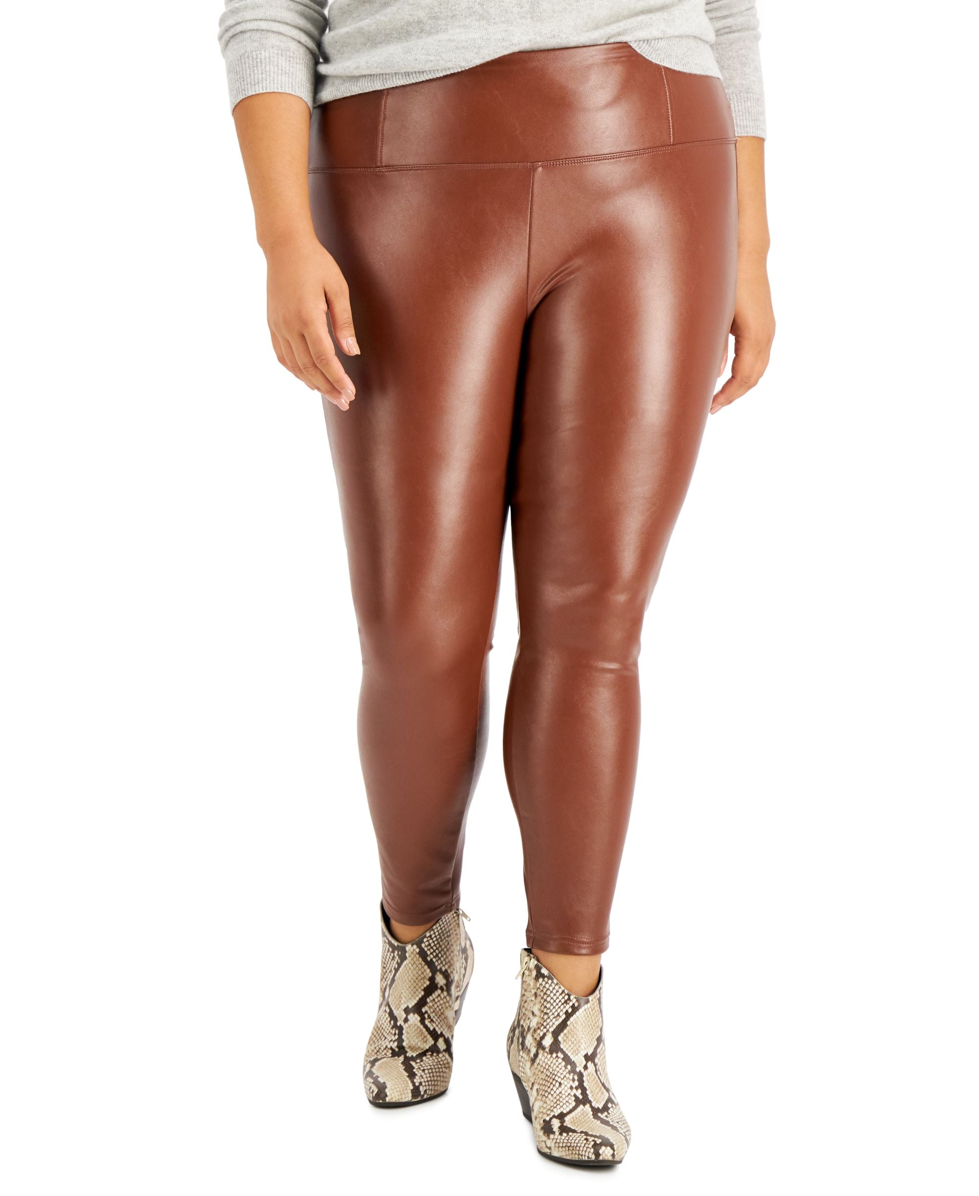Trendy Plus Size Faux-Leather Leggings