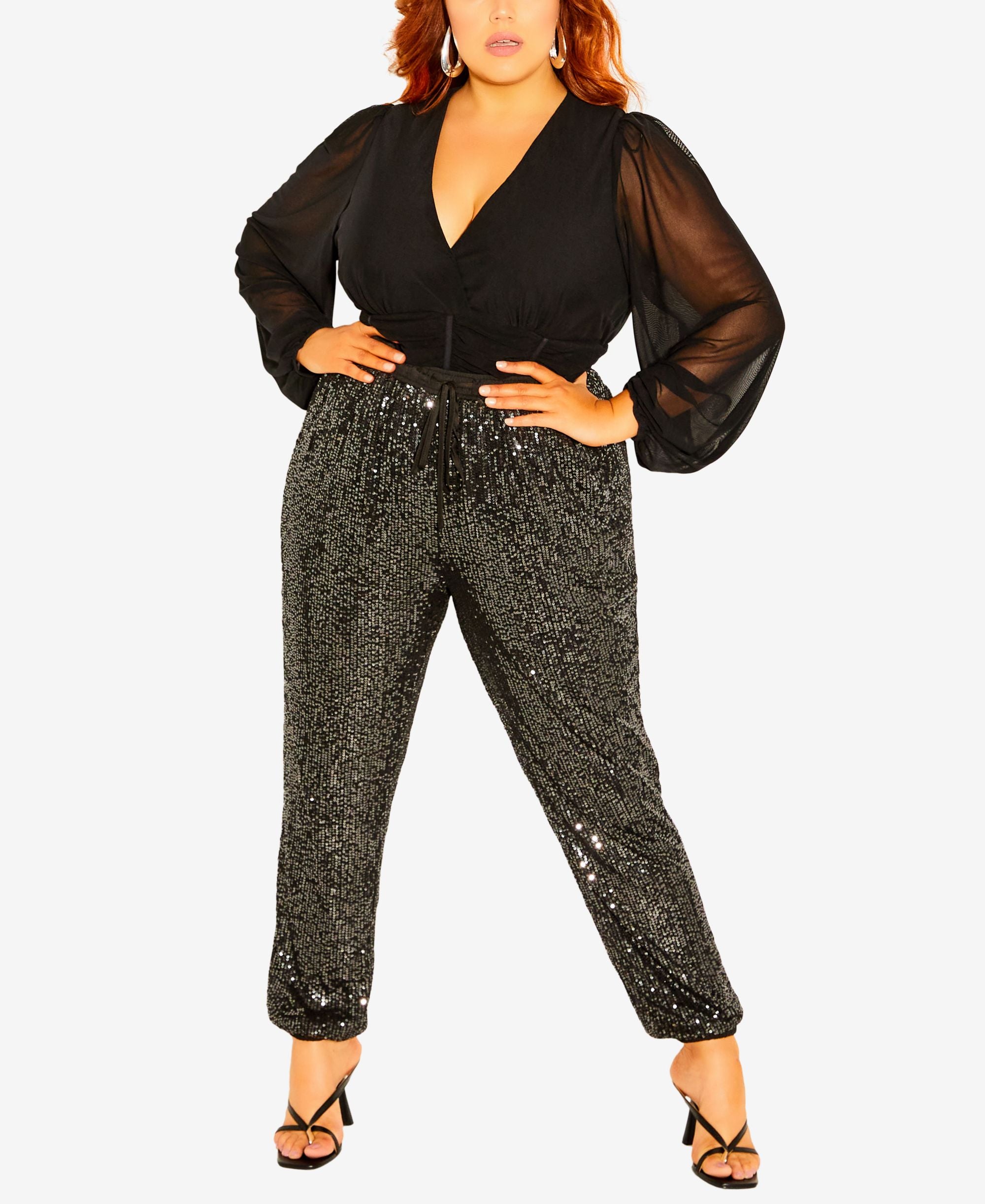 City Chic Plus Size Let's Party Pants