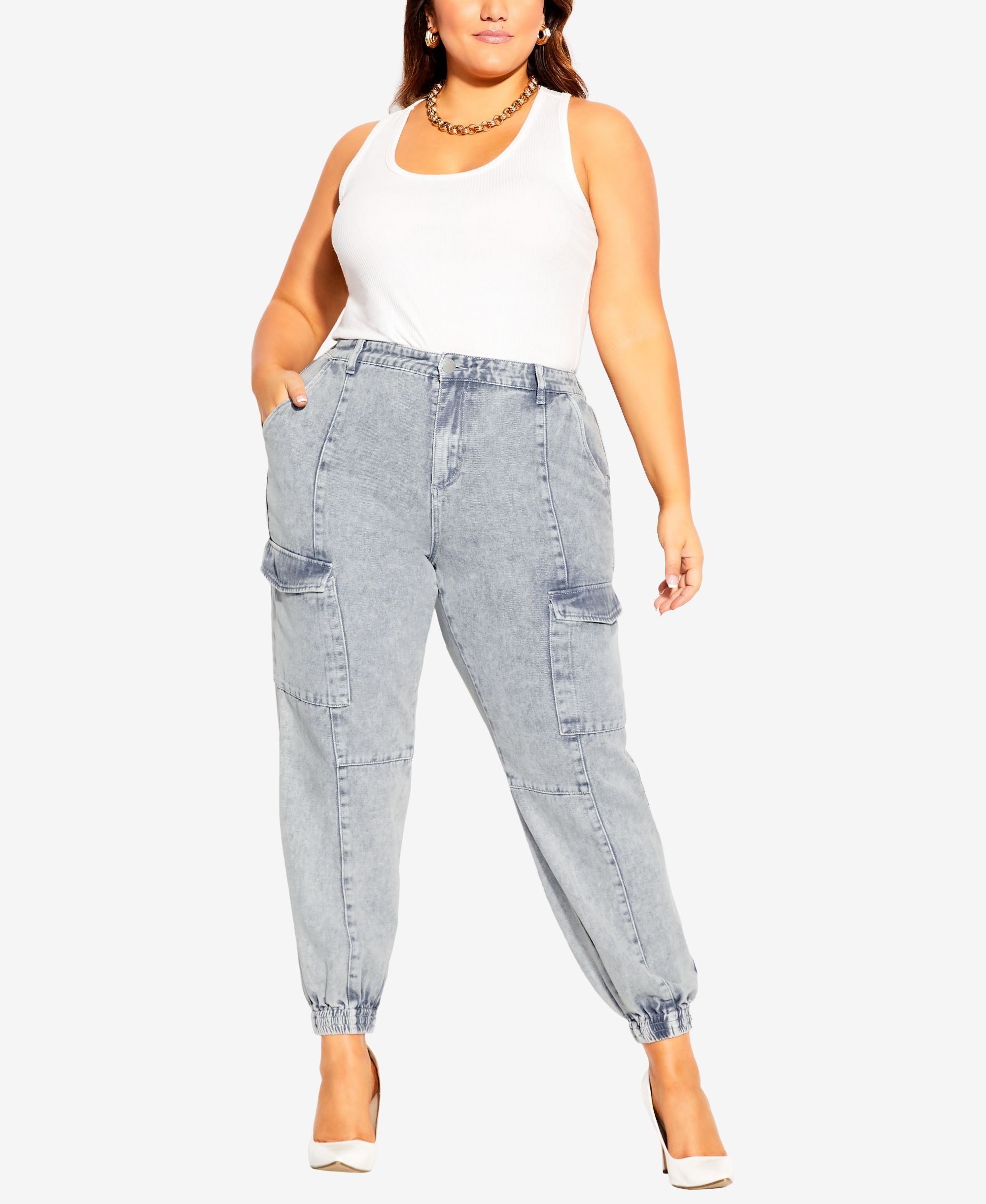 City Chic Cargo Ankle Jeans