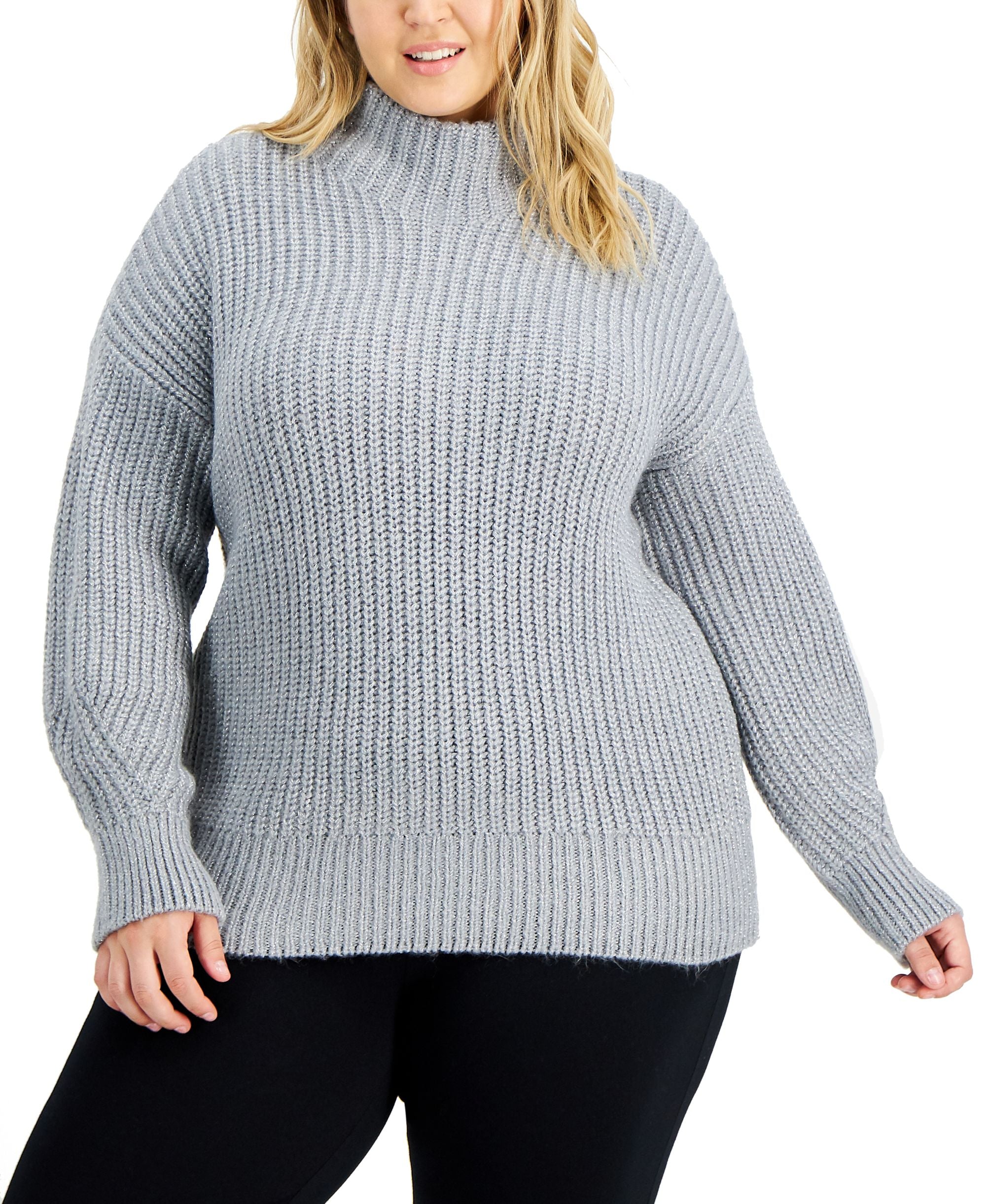 Alfani Plus Size Mock Neck Sweater