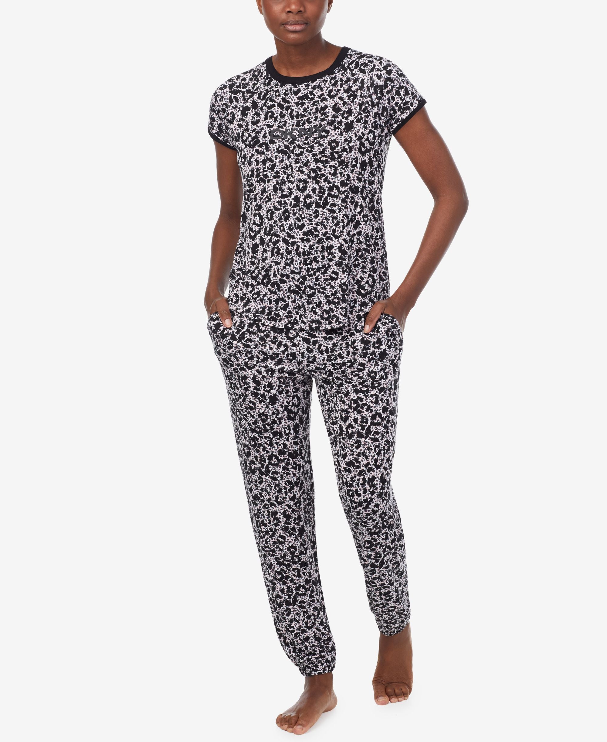 DKNY Printed T-Shirt Jogger Pants Pajama Set