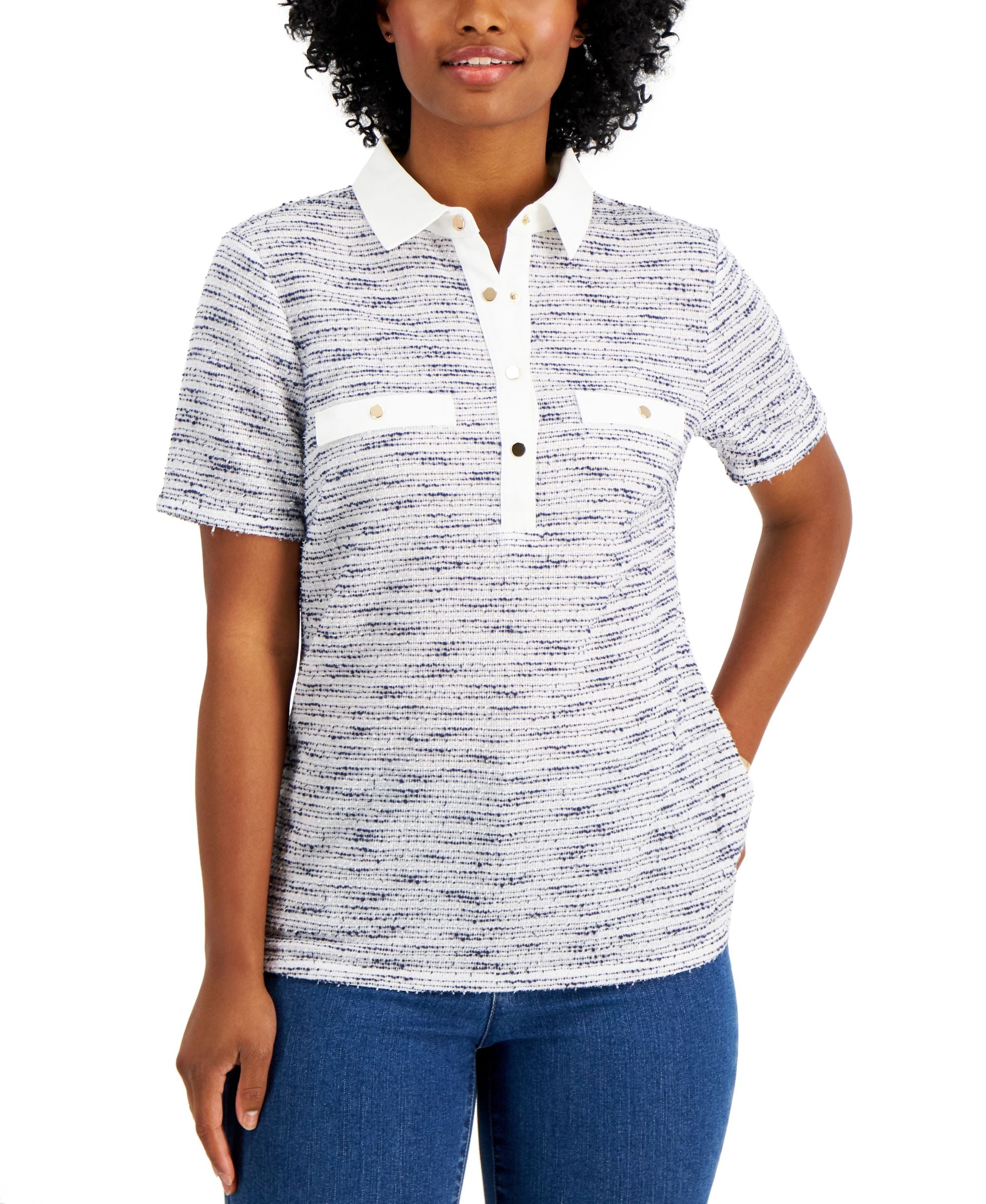 Charter Club Cotton Tweed Polo