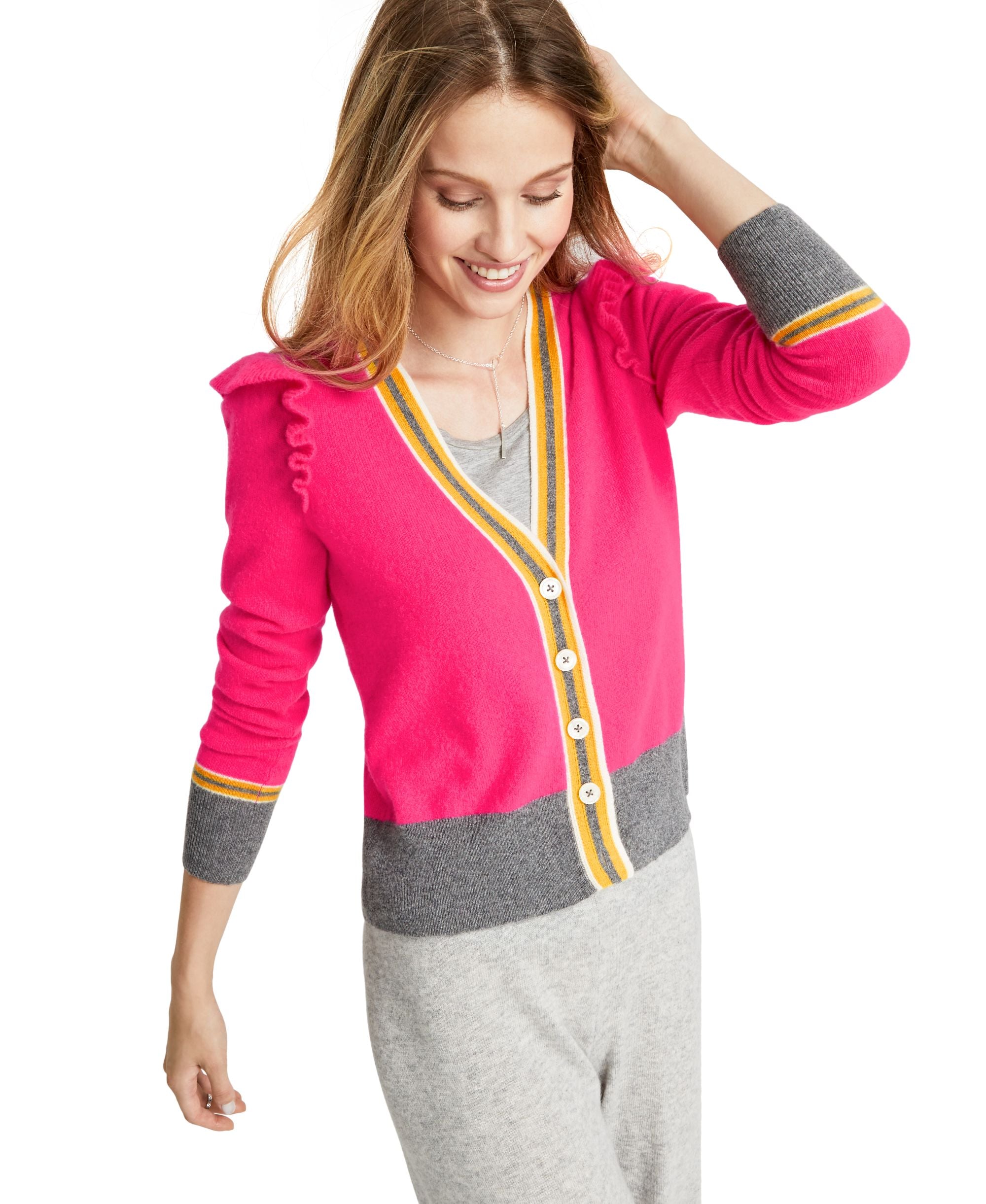 Charter Club Cashmere Contrast Trim Cardigan