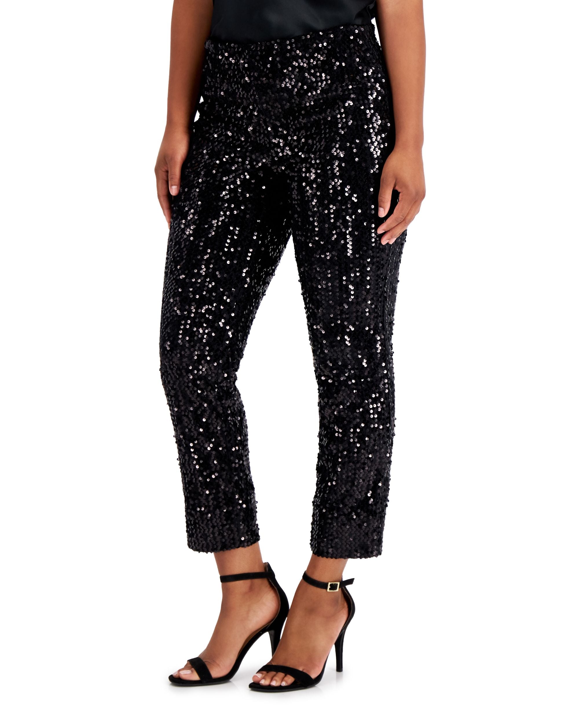 Charter Club Sequined Velvet Ankle Pants