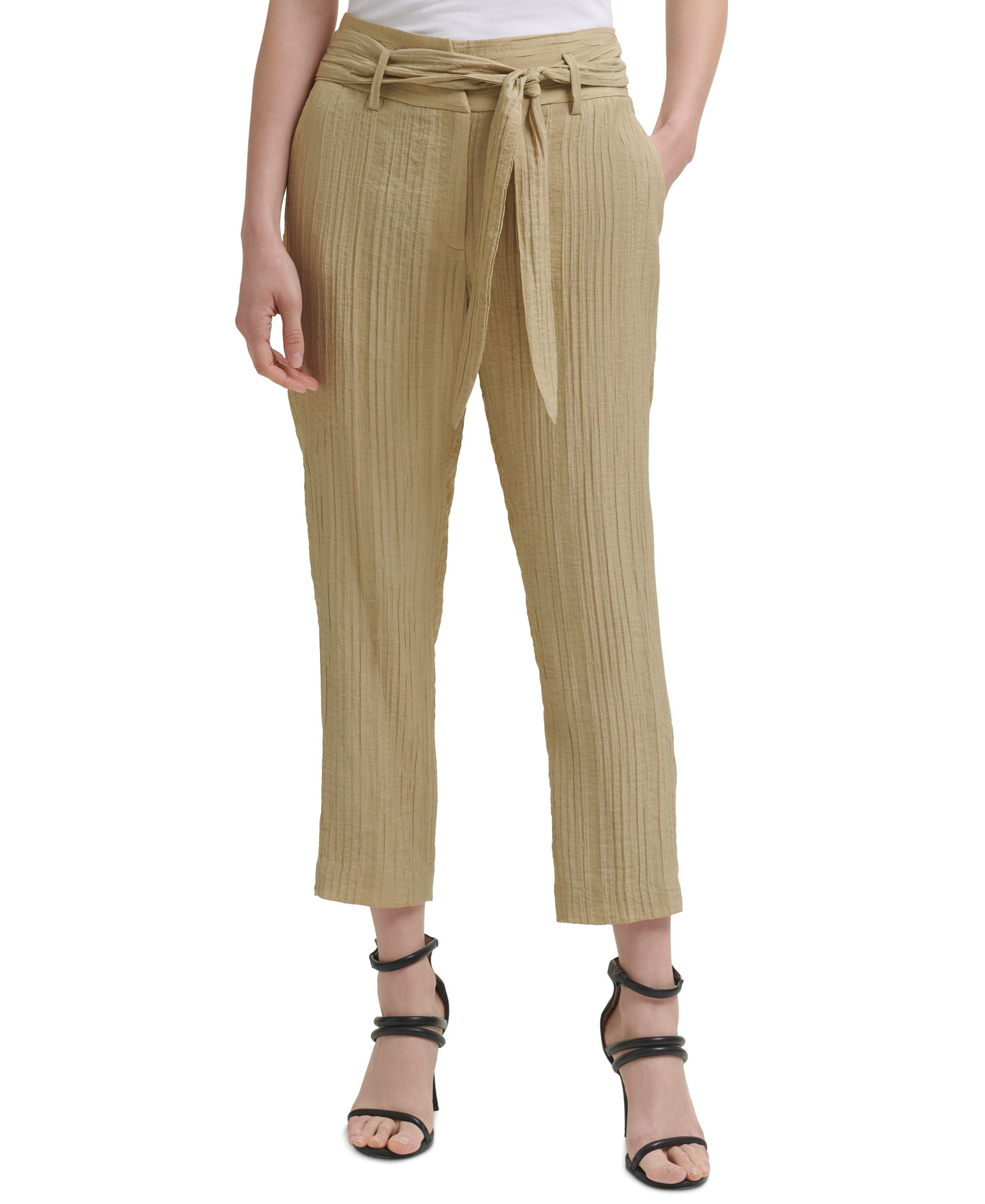 Textured High-Rise Pants