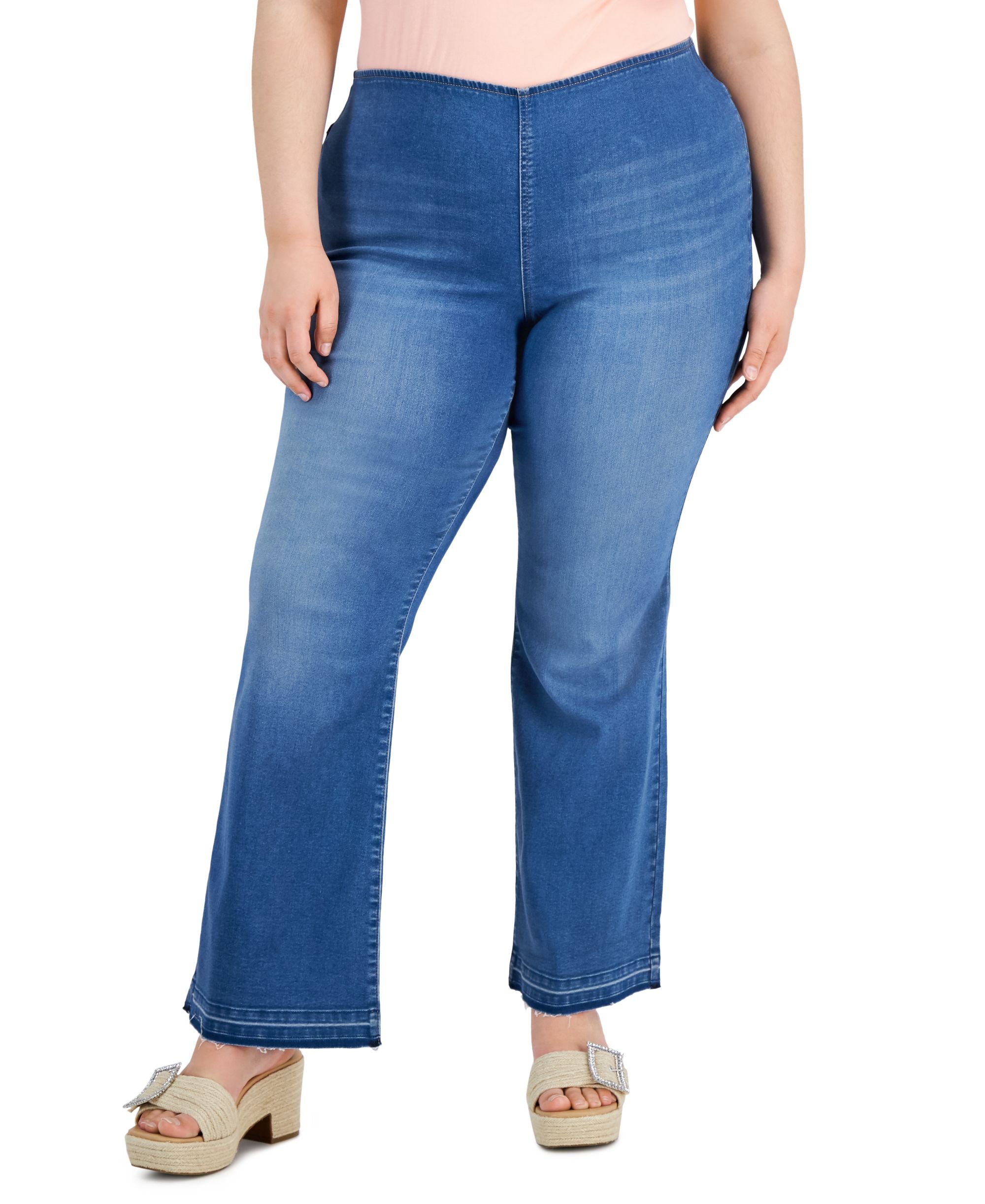 International Concepts Plus Size Pull On Flare Leg Jeans