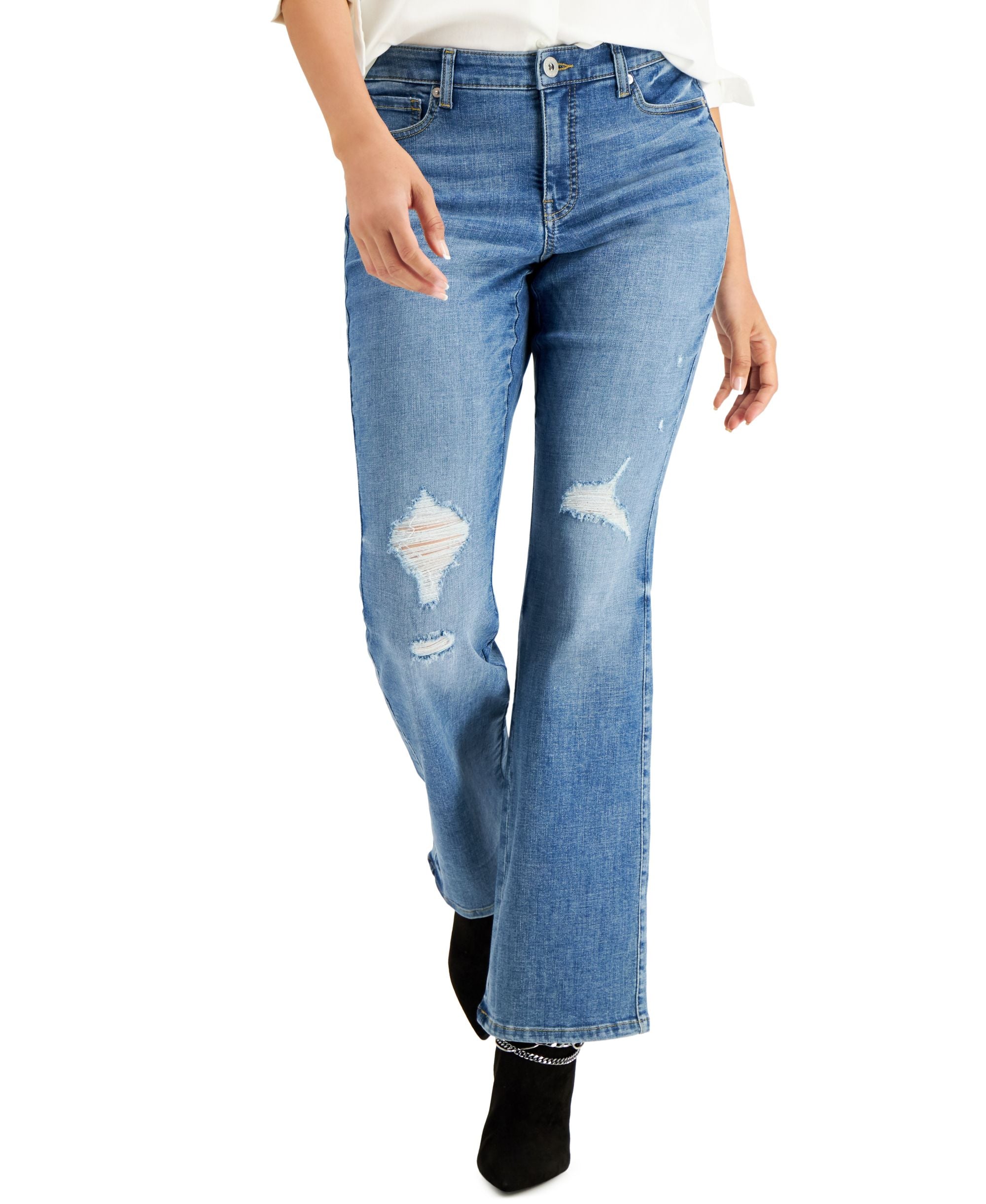 INC International Concepts Mid Rise Bootcut Jeans