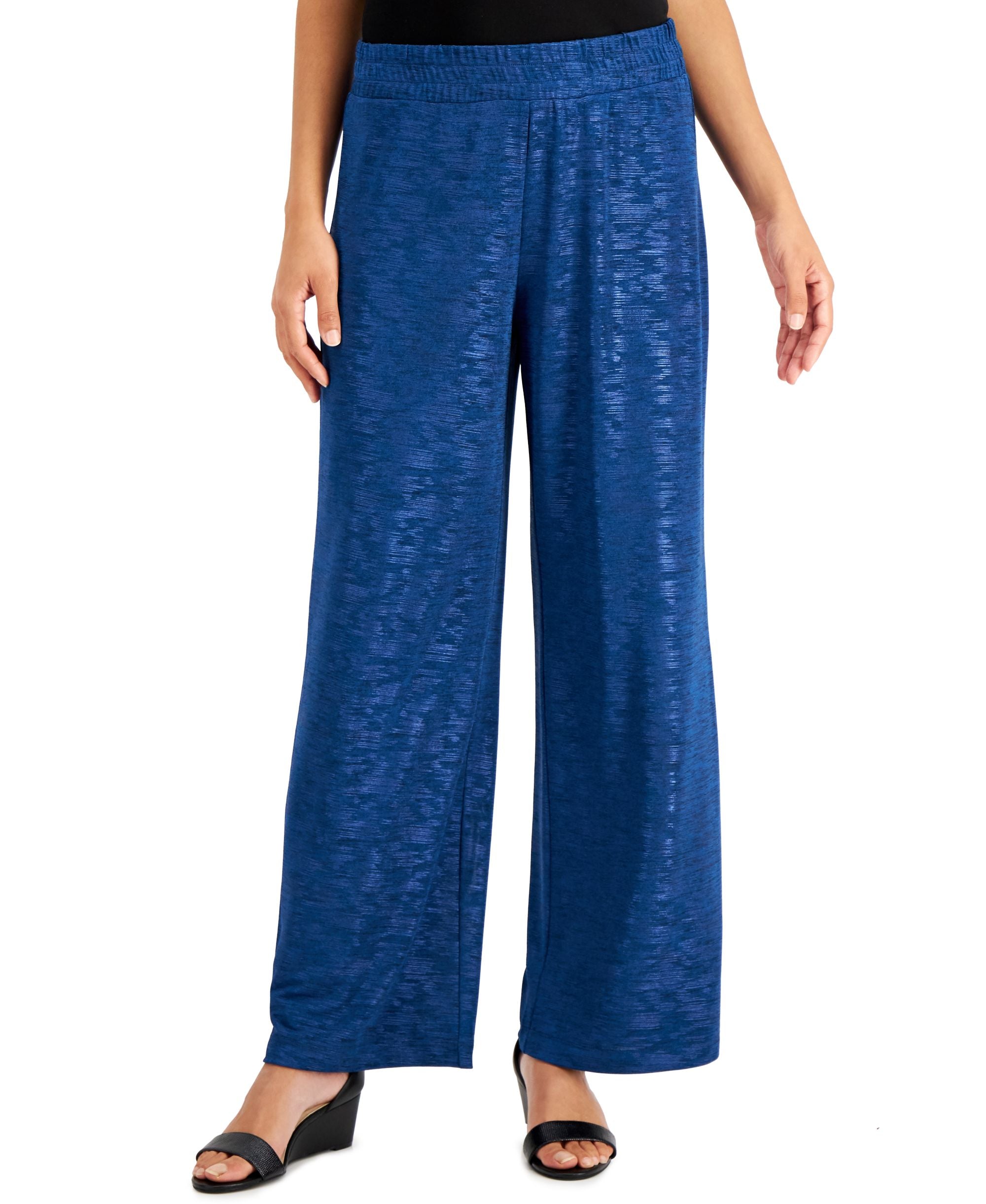 JM Collection Foil Wide Leg Lounge Pants