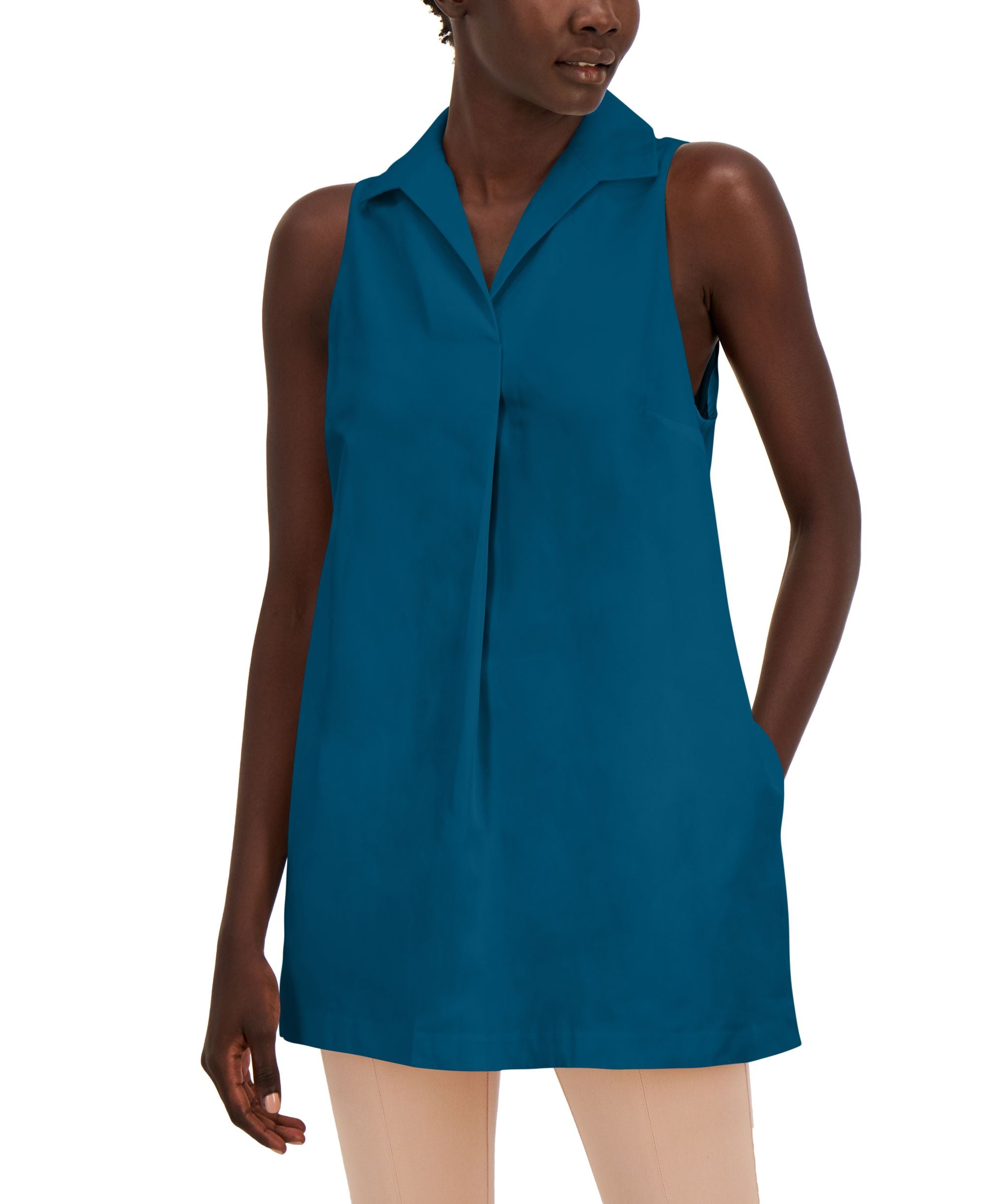 Alfani Petite Collared Sleeveless Tunic