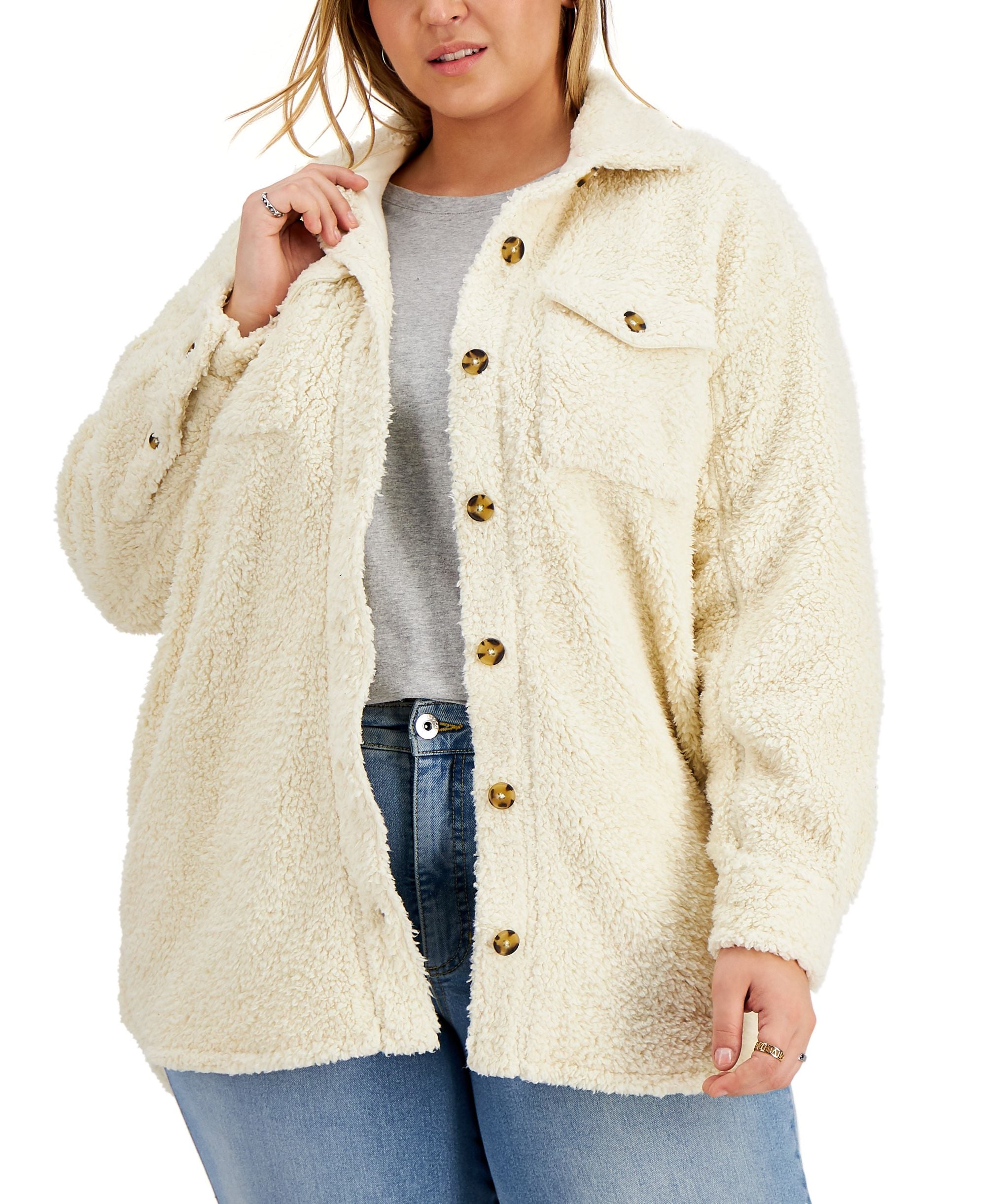 Style & Co Plus Size Sherpa Jacket