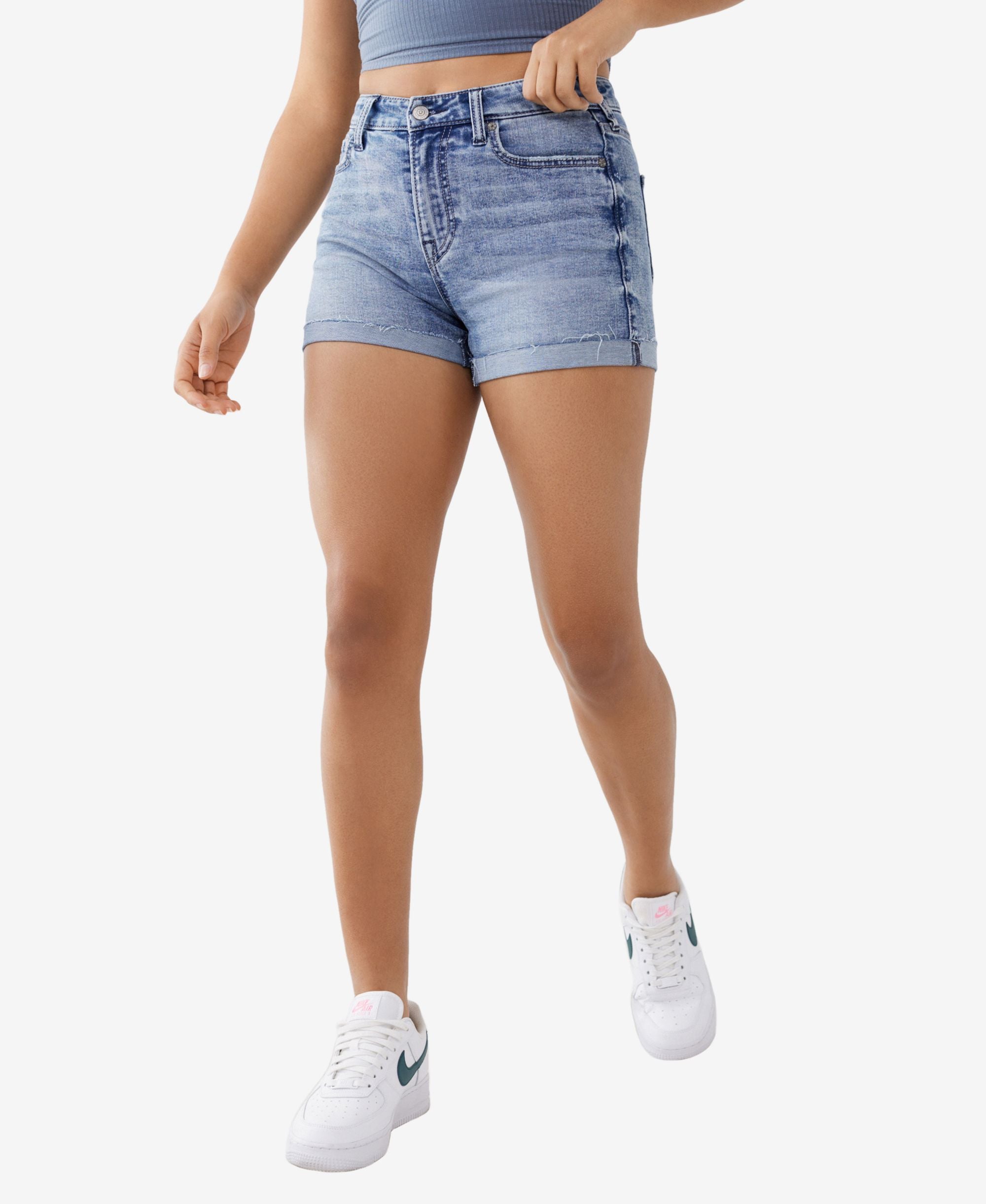 Womens Jennie Curvy Fit Rolled Cuff Shorts