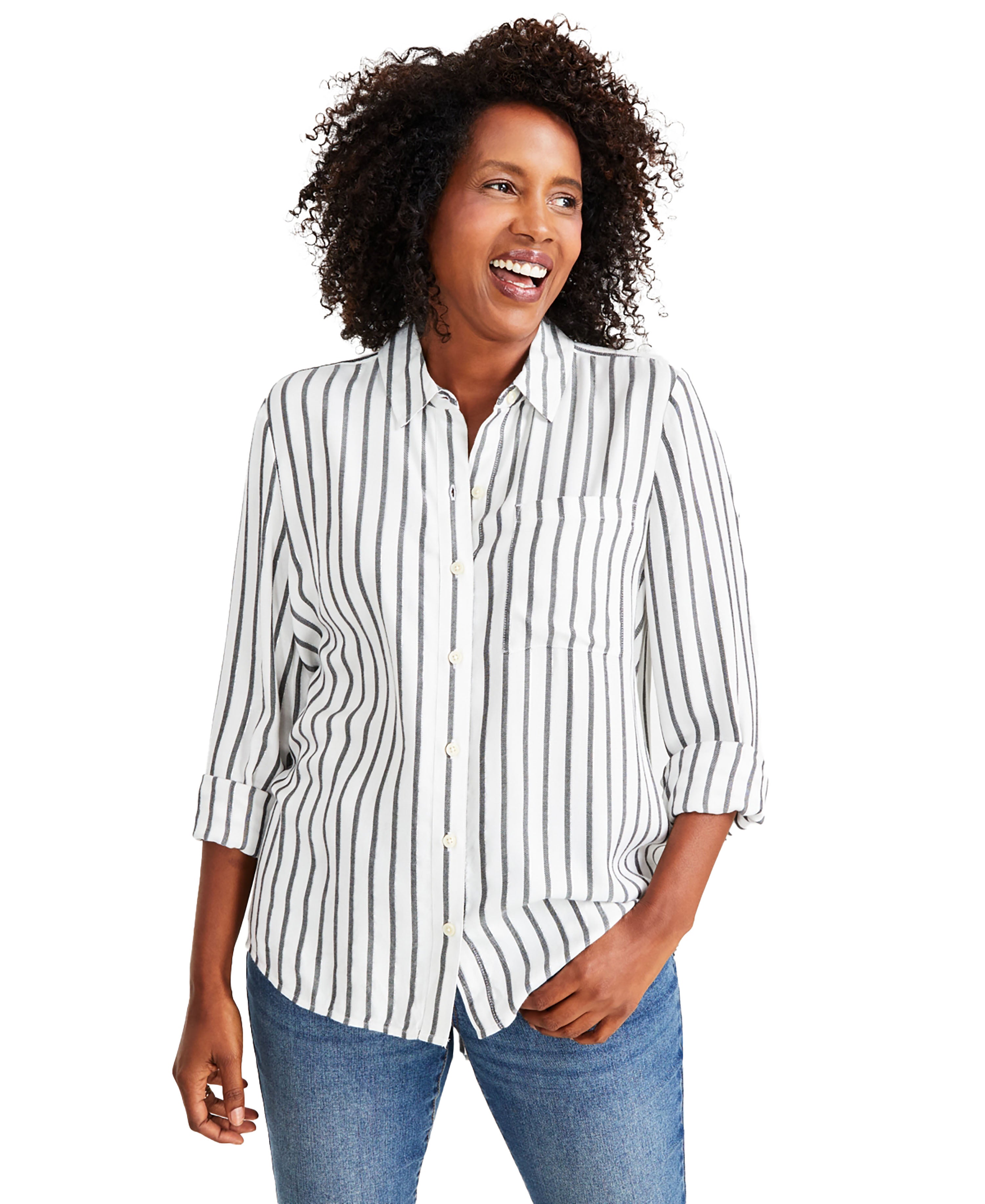 Petite Sparkle Perfect Long-Sleeve Shirt