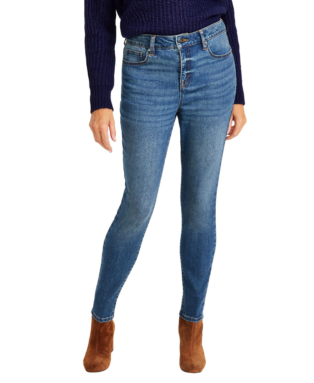 Women's Curvy-Fit Mid-Rise Skinny Jeans, Regular, Short and Long Lengths