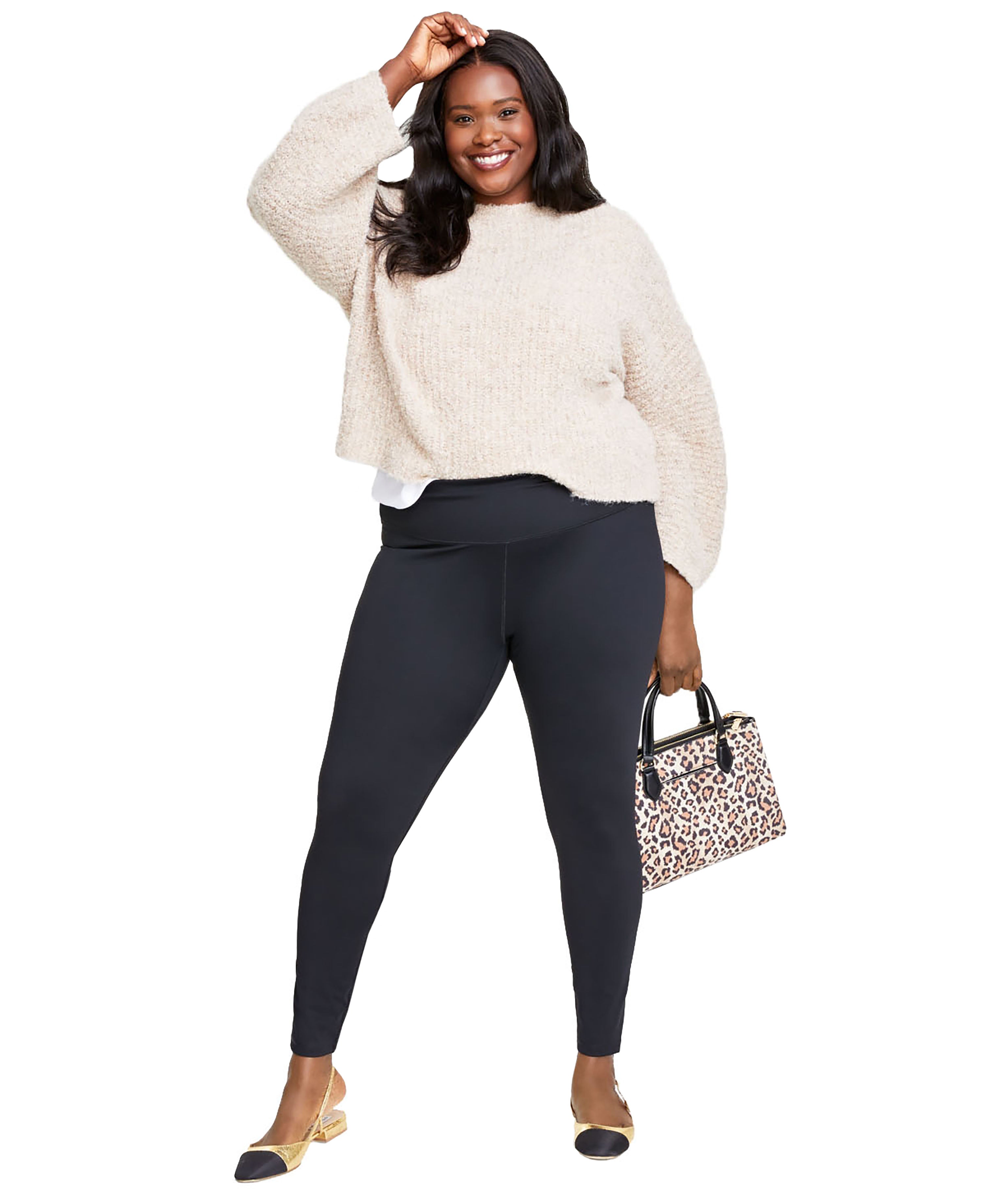 Plus Size Mid-Rise Ankle-Length Leggings