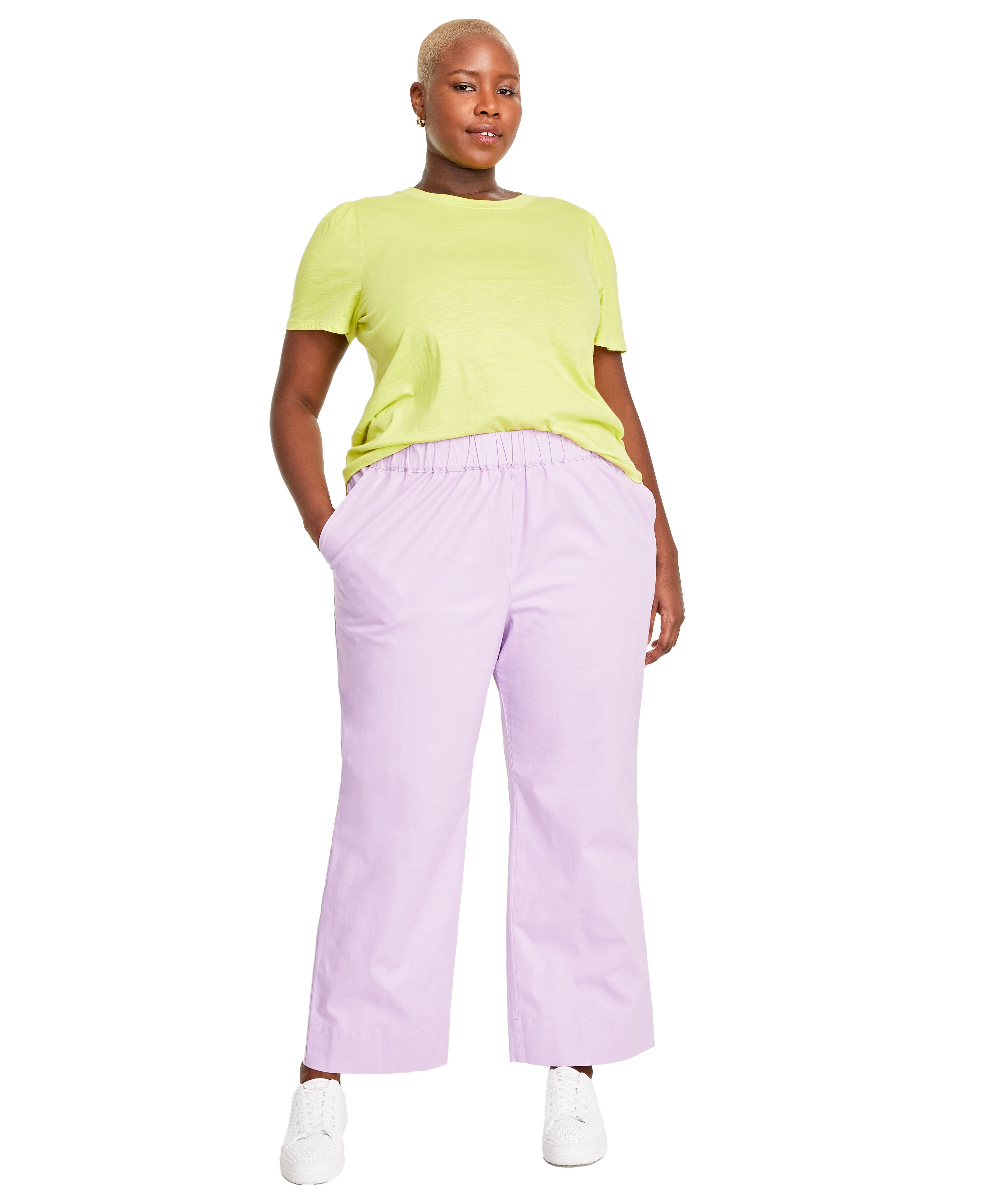 Trendy Plus Size Pull-On Chino Pants
