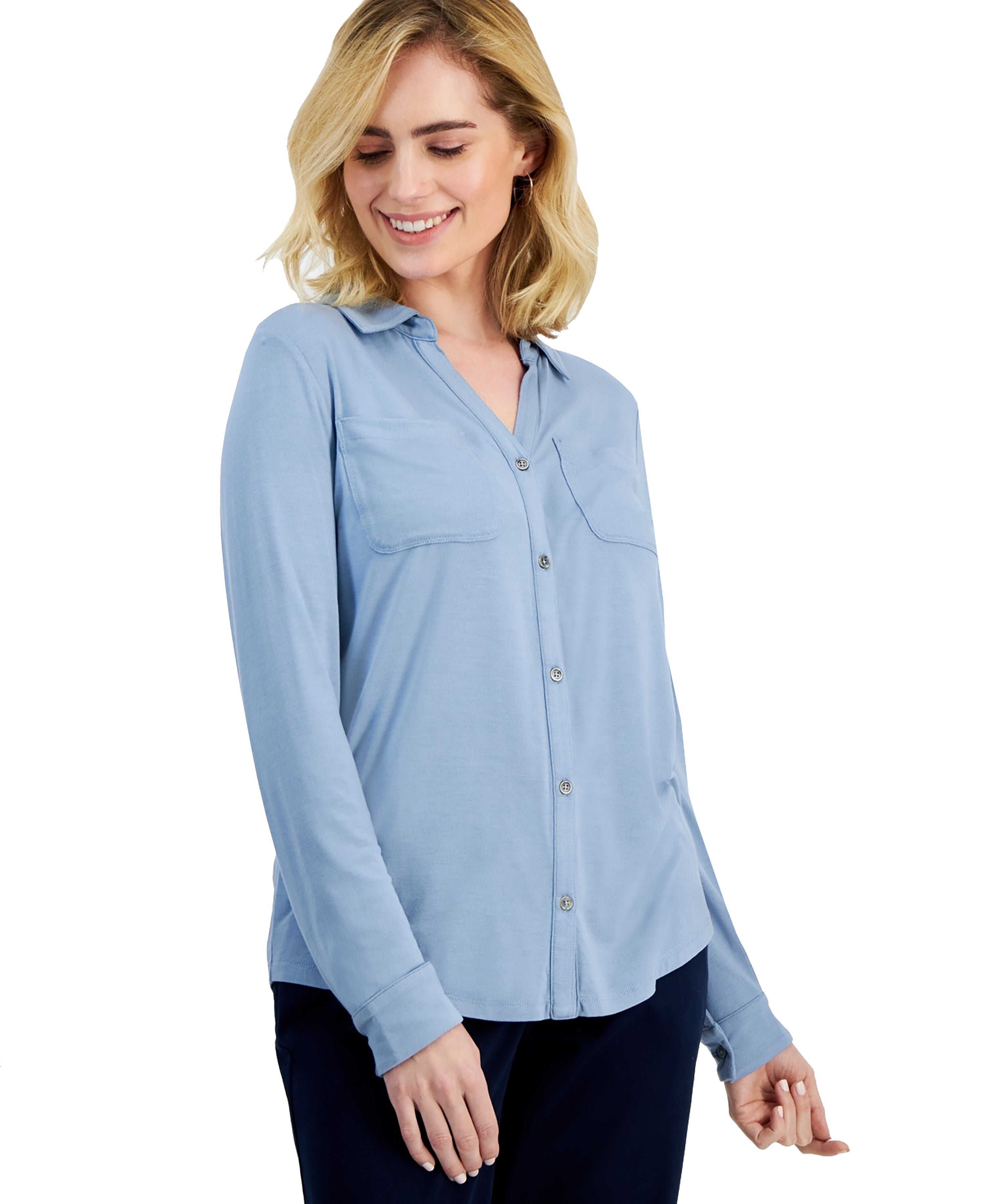 Women's Button-Down Knit Shirt
