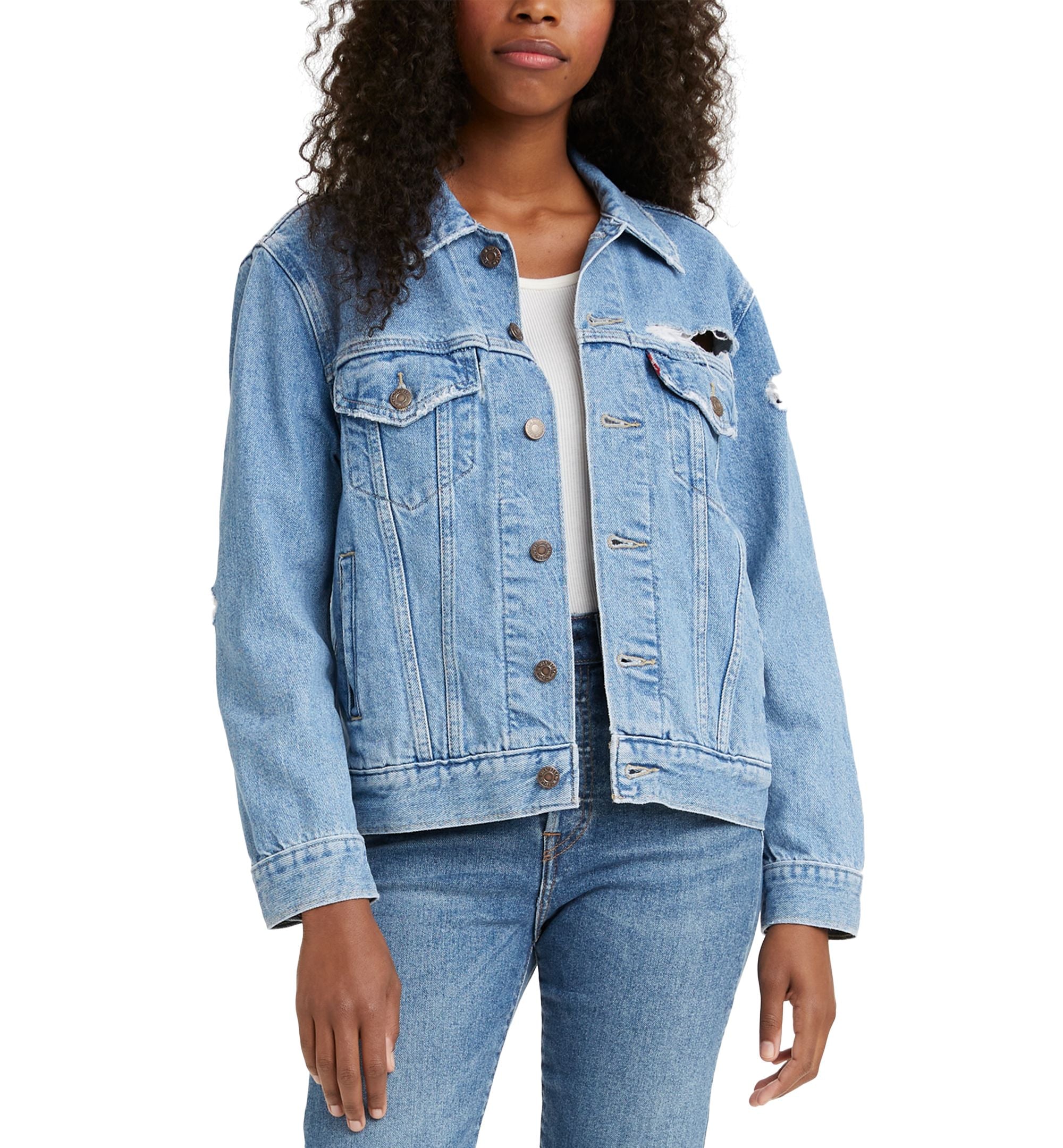 Women's Ex-Boyfriend Cotton Denim Trucker Jacket