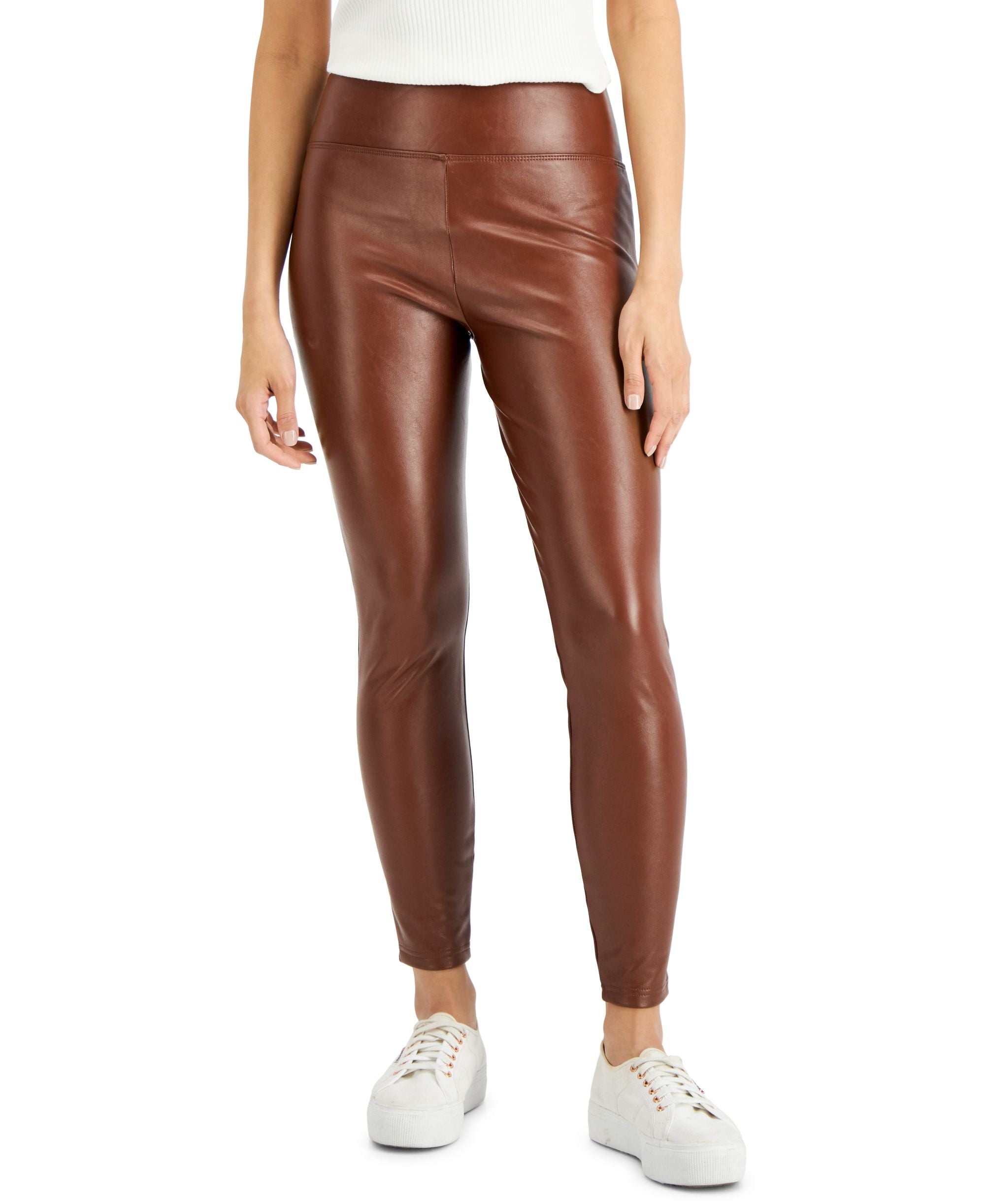 Juniors' High-Rise Faux-Leather Leggings