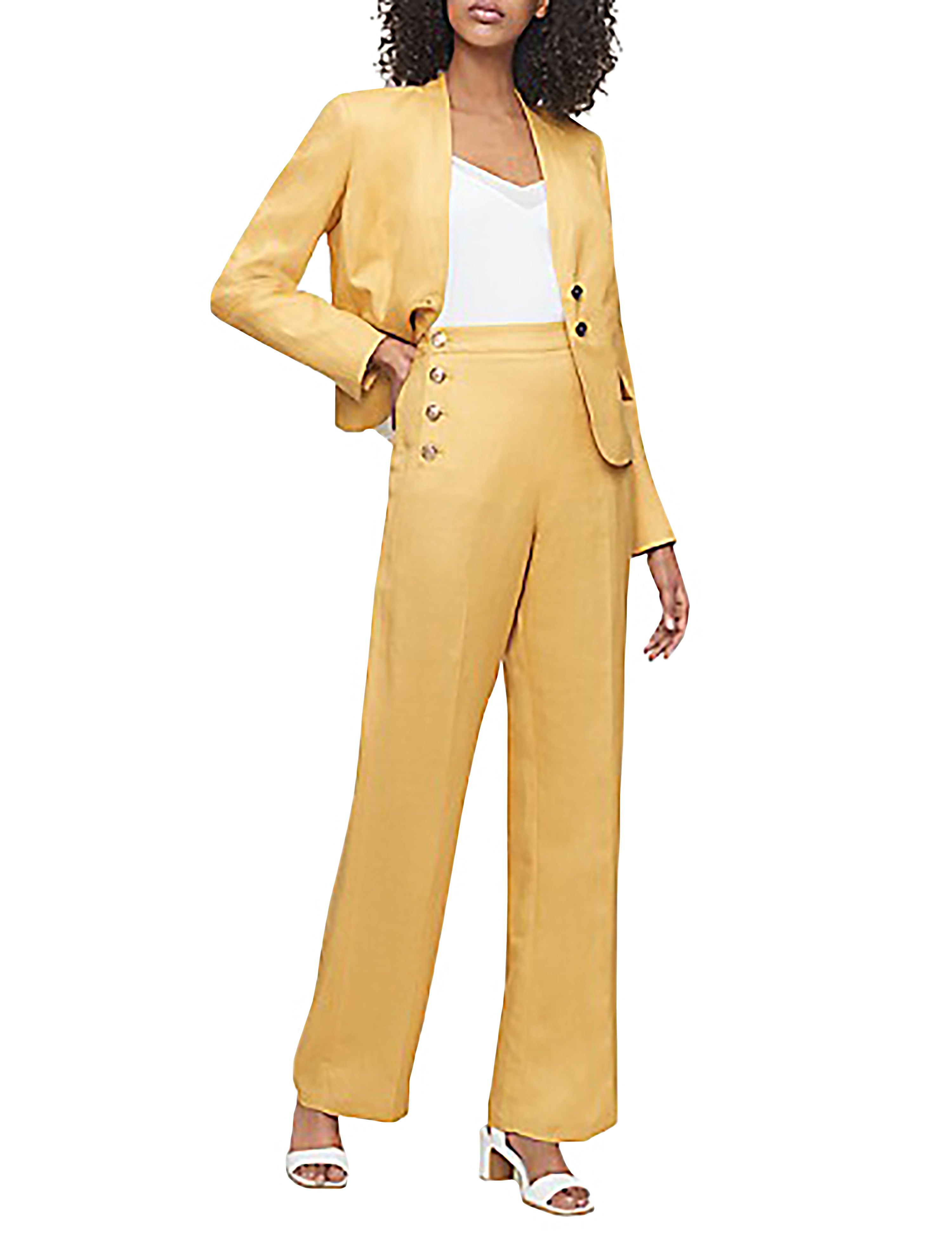 Button-Detail Pants