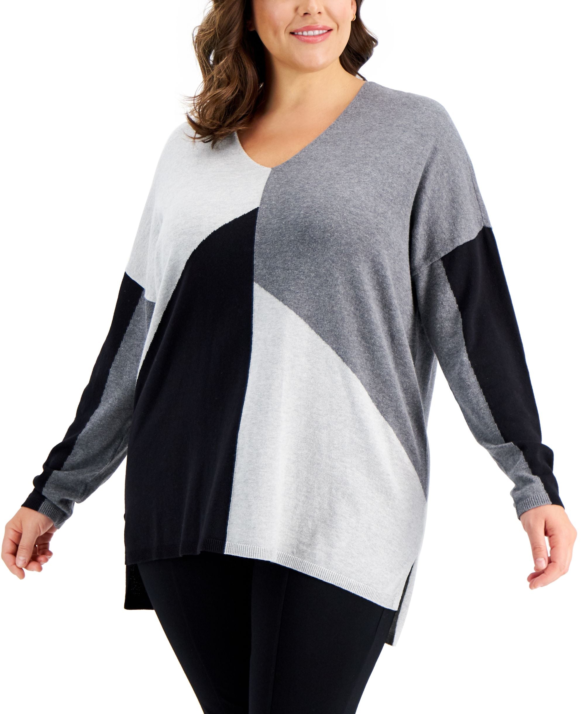 Plus Size Colorblocked Sweater