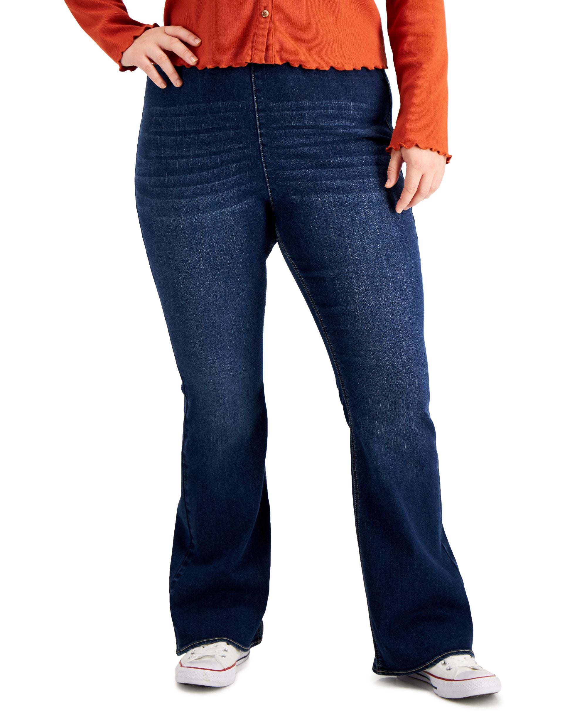 Tinseltown Trendy Plus Pull On Flared Leg Pants