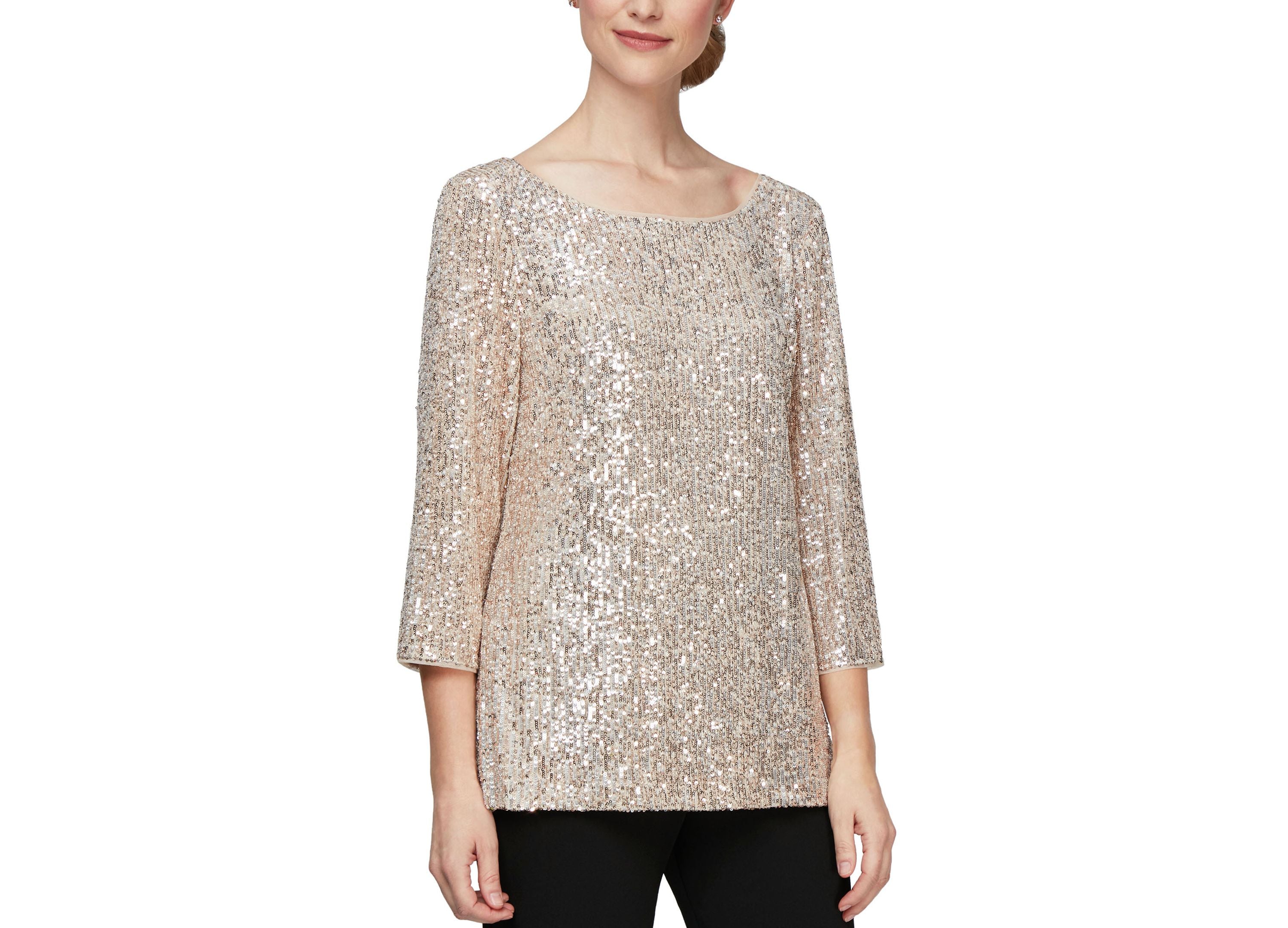 Sequin-Detail Tunic Blouse