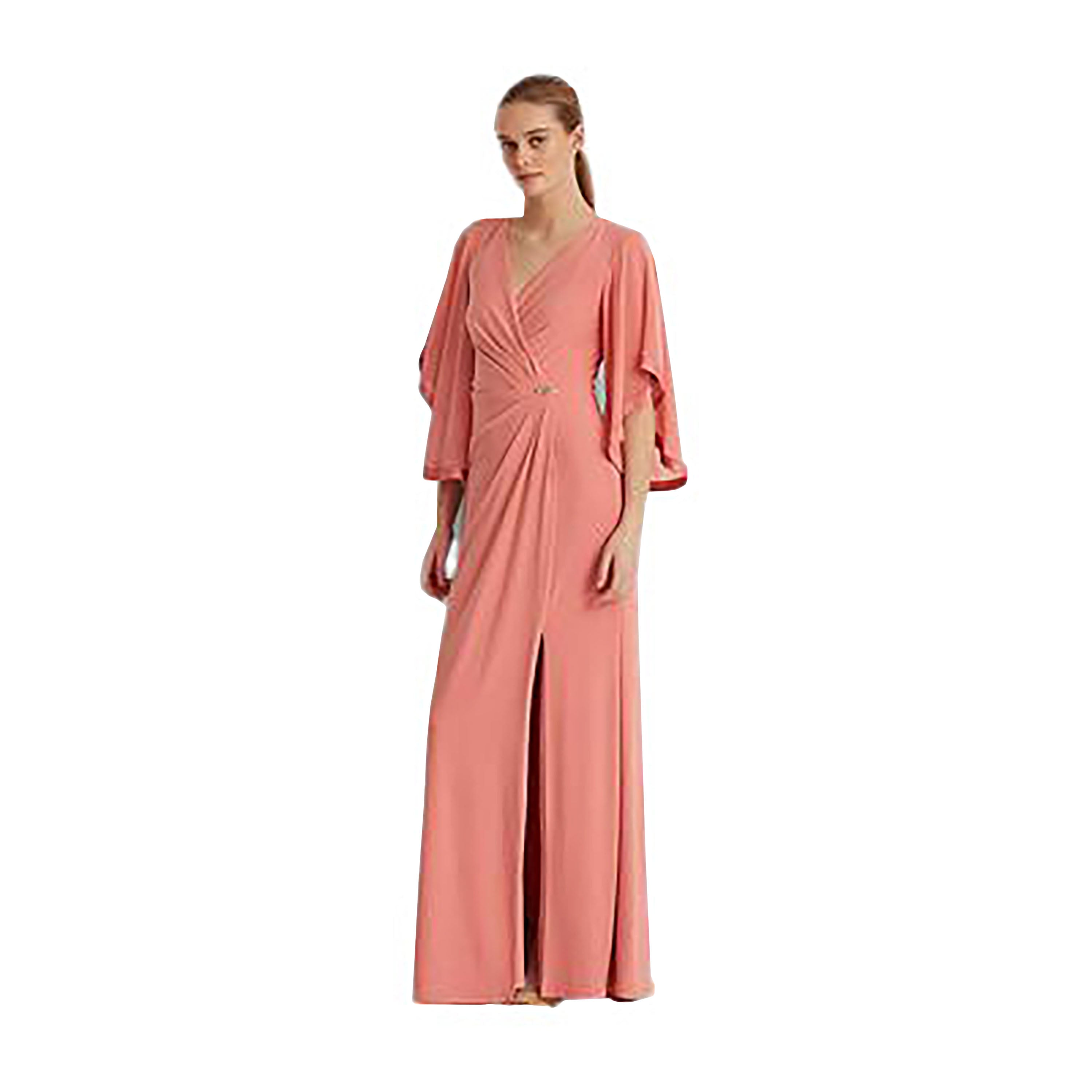 Lauren Ralph Lauren Jersey Three-Quarter-Sleeve Gown