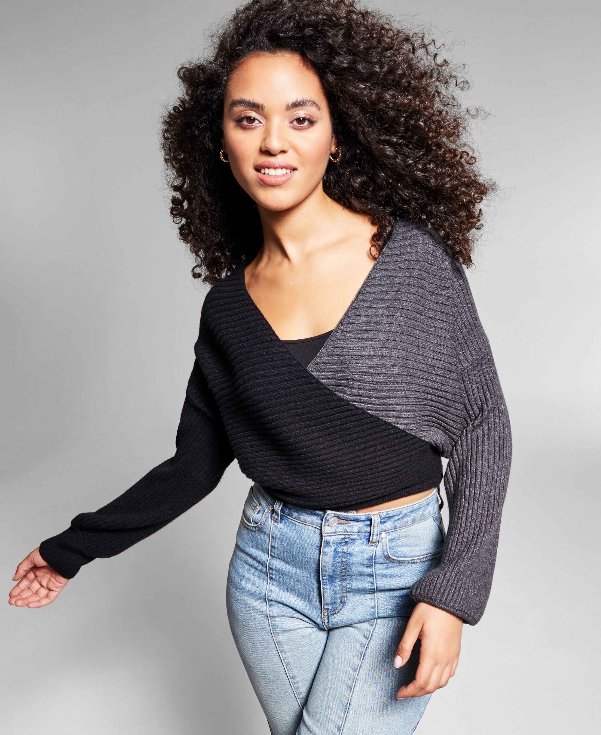 Jeannie Mai X Inc Liu Ribbed Cross Front Sweaters