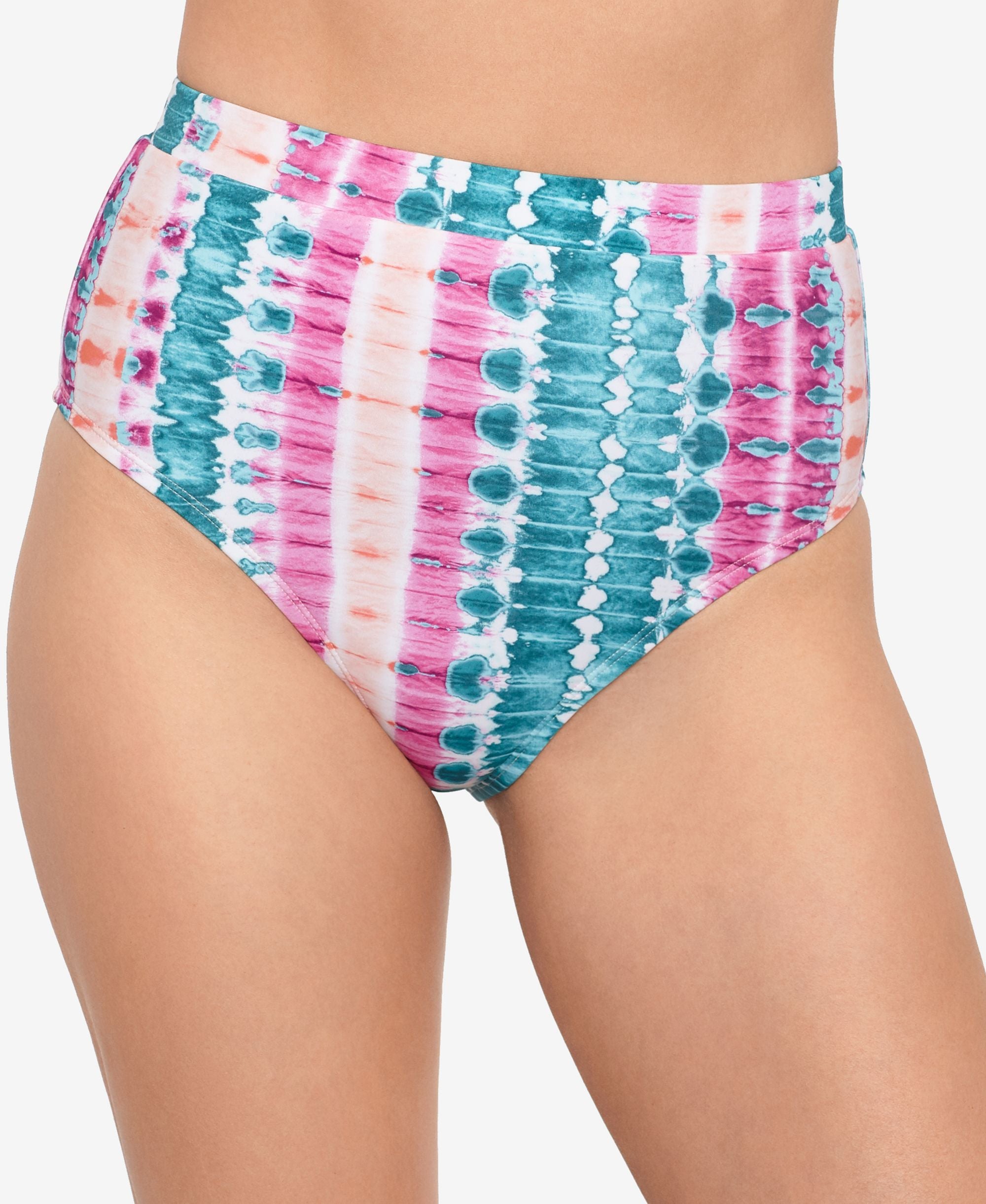 Juniors' Sun-Washed Stripe Banded High-Waist Bottoms