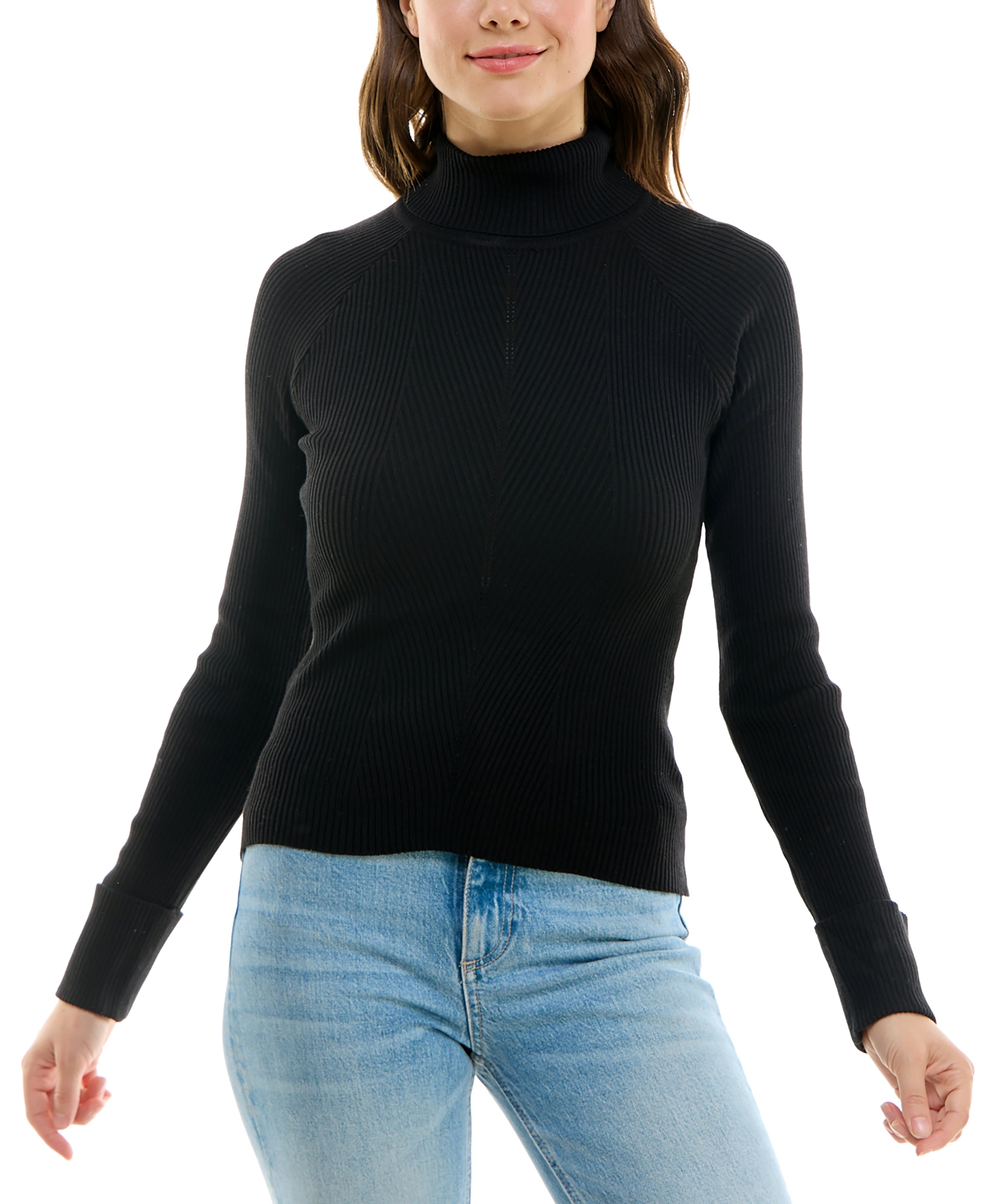 Juniors' Multi-Rib Turtleneck Sweater